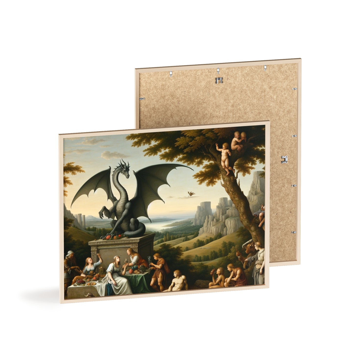 Framed Dragon Statue Poster