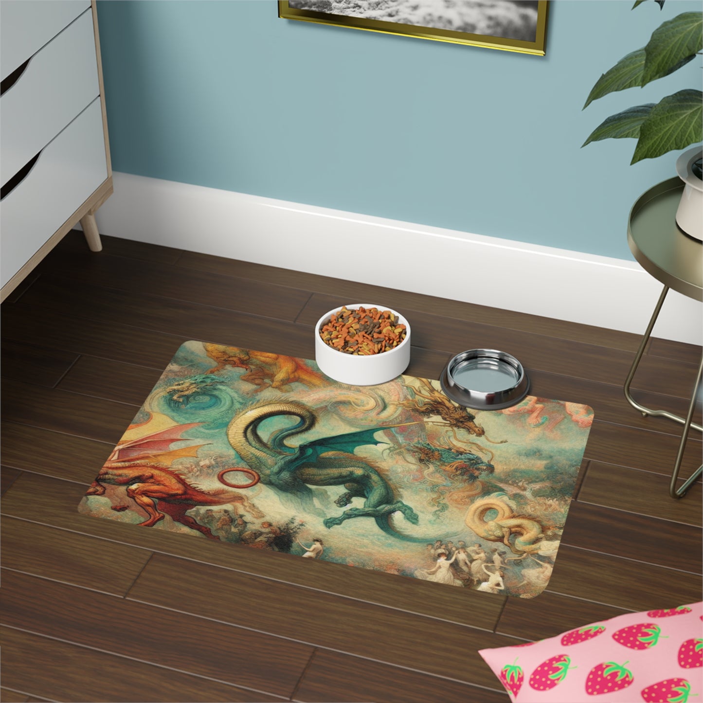 Degas Dreams of Dragons Pet Food Mat