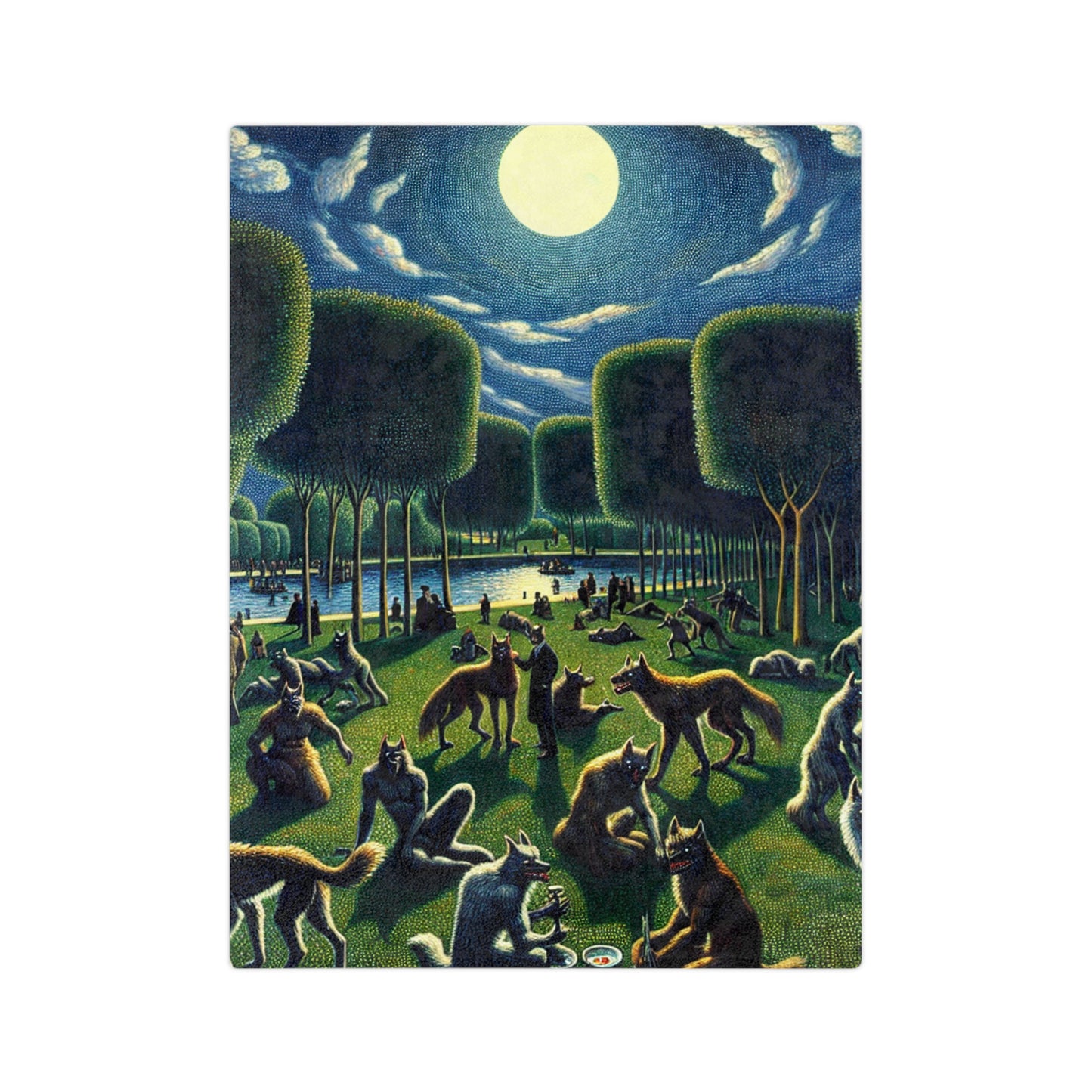 Werewolves at the Waterfront Velveteen Microfiber Blanket