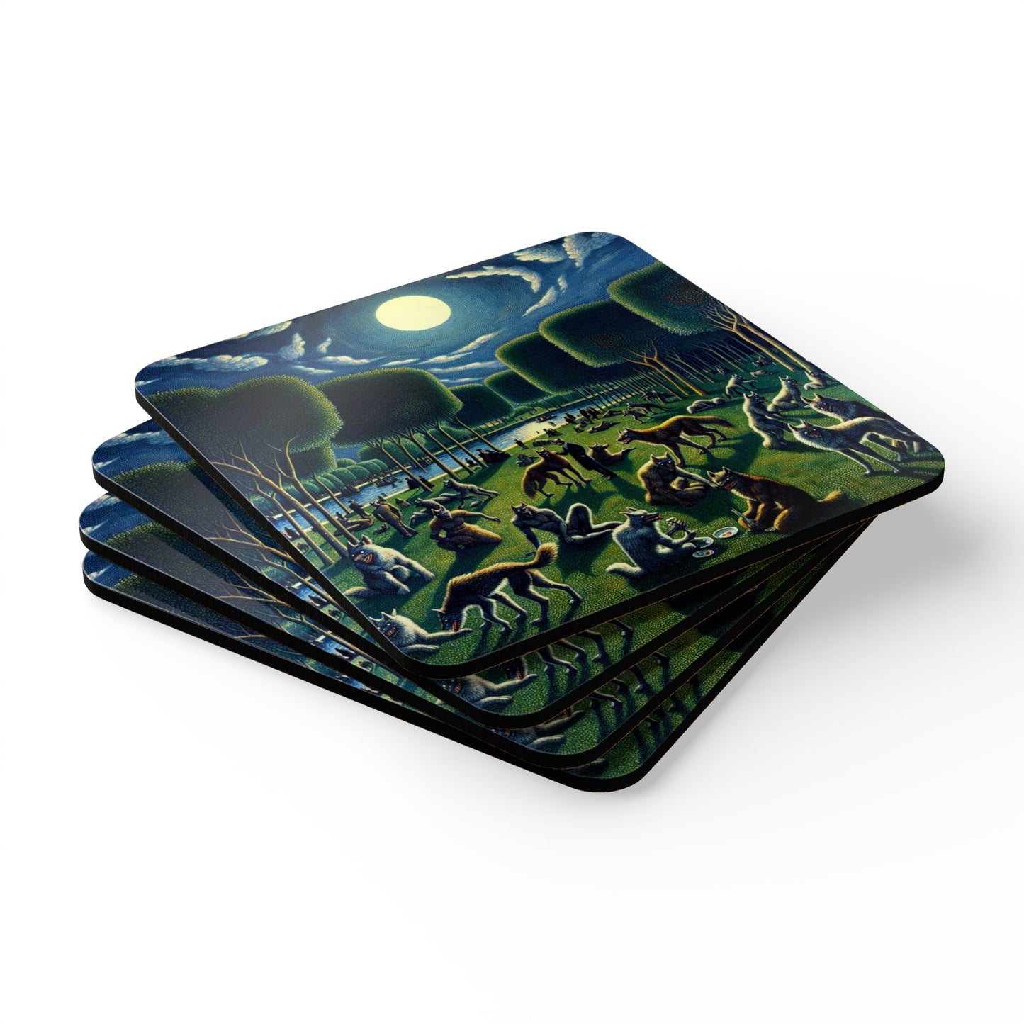 Werewolves at the Waterfront 4pc Coaster Set