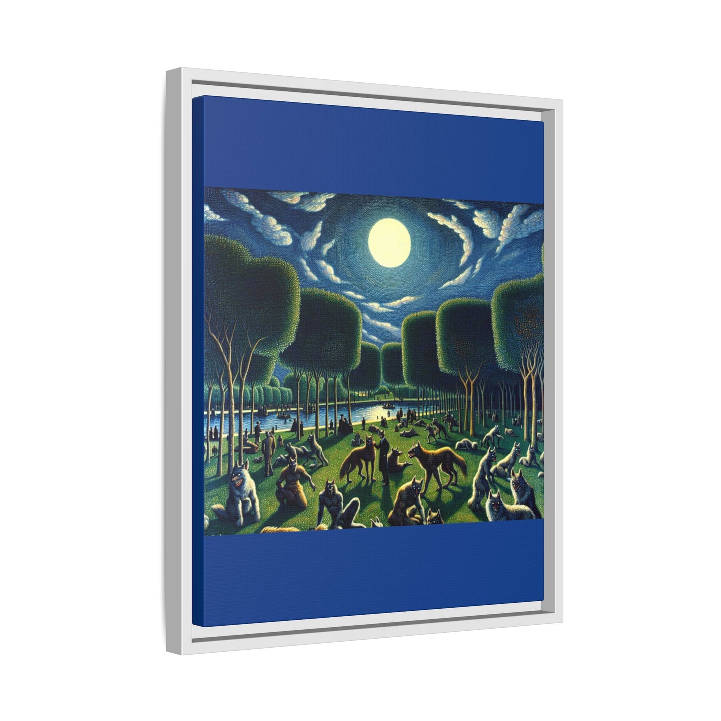 Werewolves at the Waterfront Canvas, Framed (Multi-color)