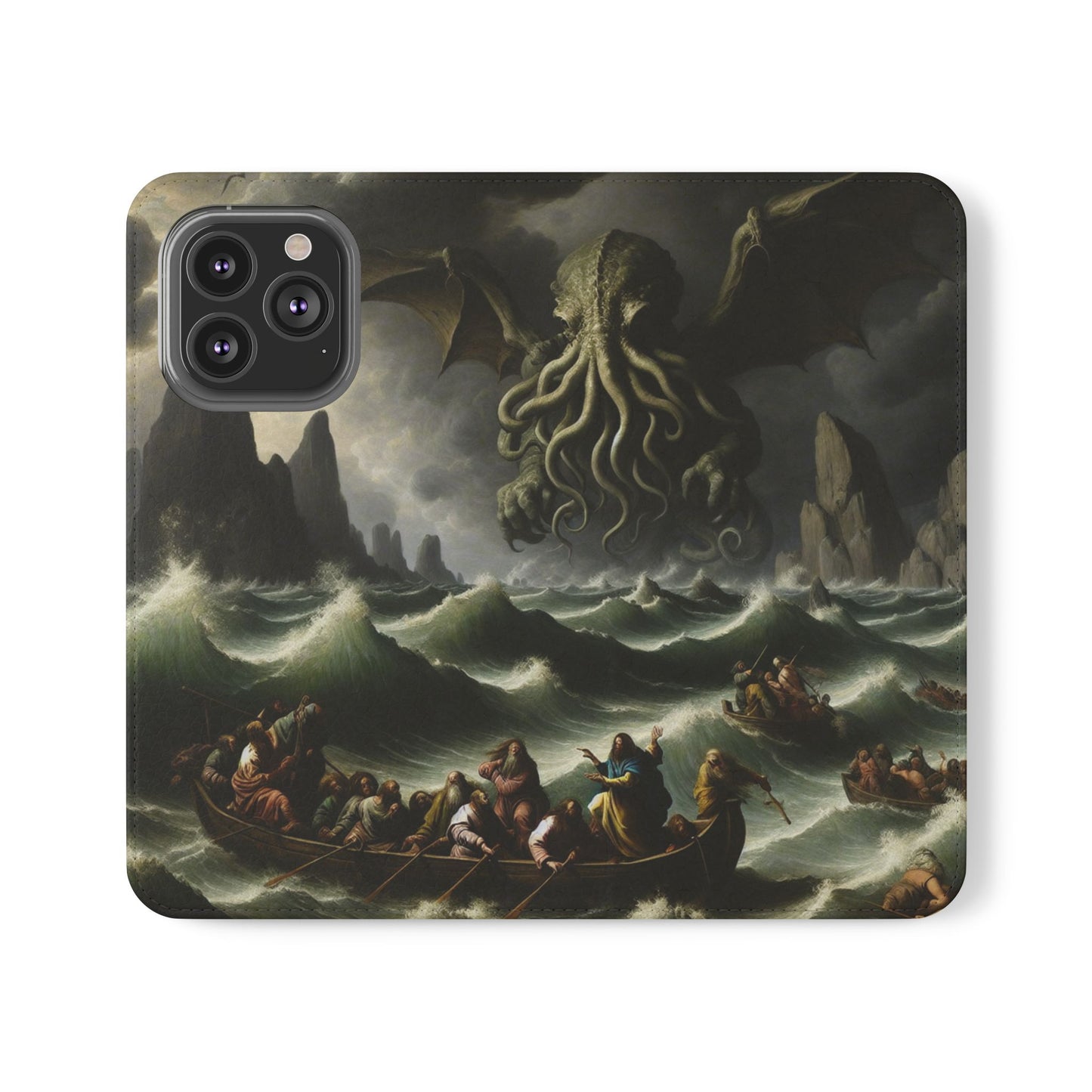 Cthulhu in the Storm Flip Cases for iPhones