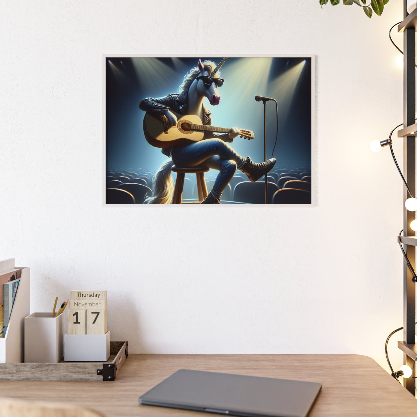 Framed Unicorn Unplugged Poster