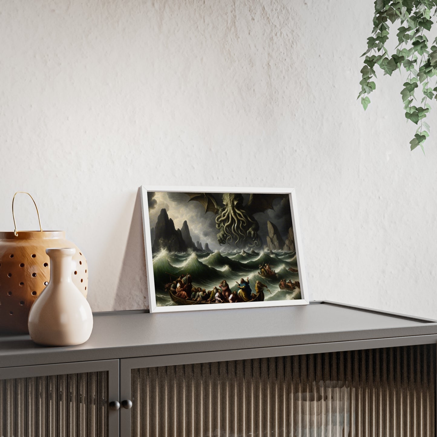 Framed Cthulhu in the Storm Poster