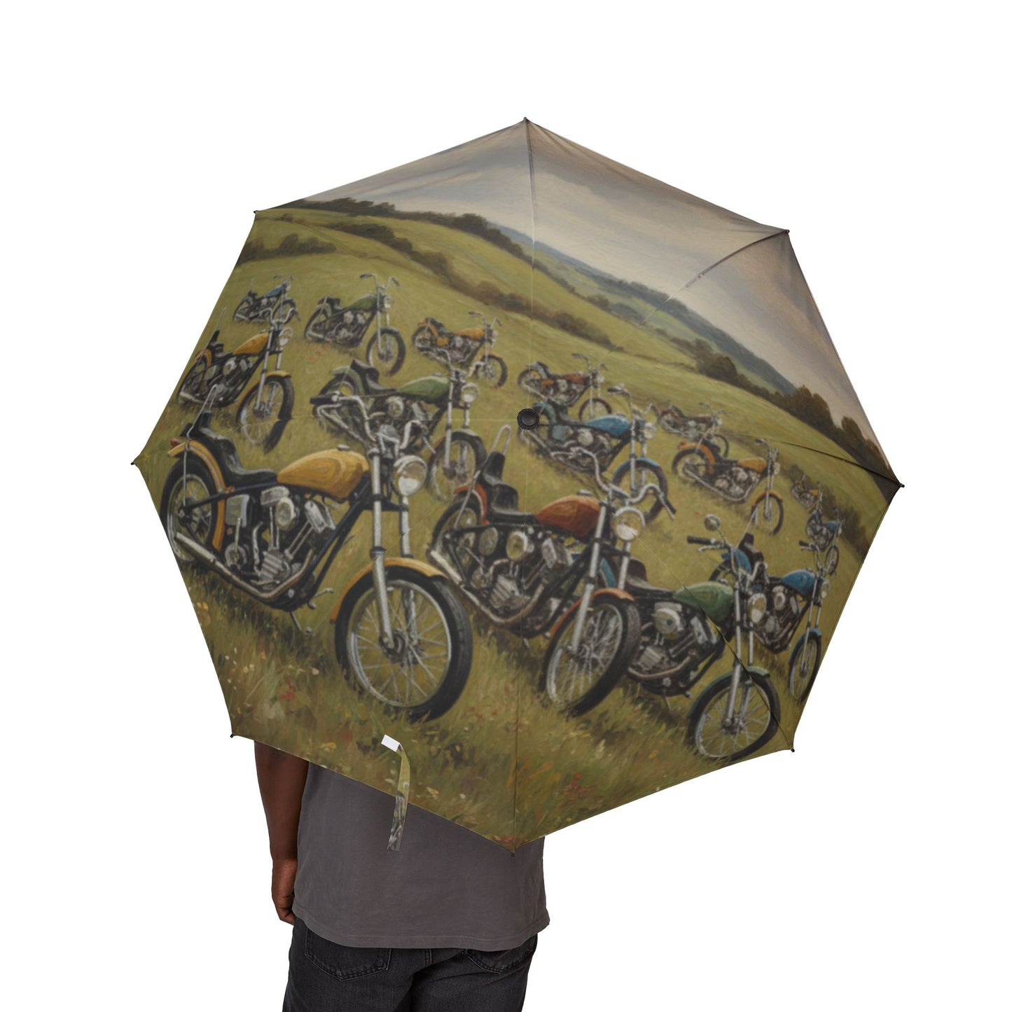 Wild Motorcycles Semi-Automatic Foldable Umbrella