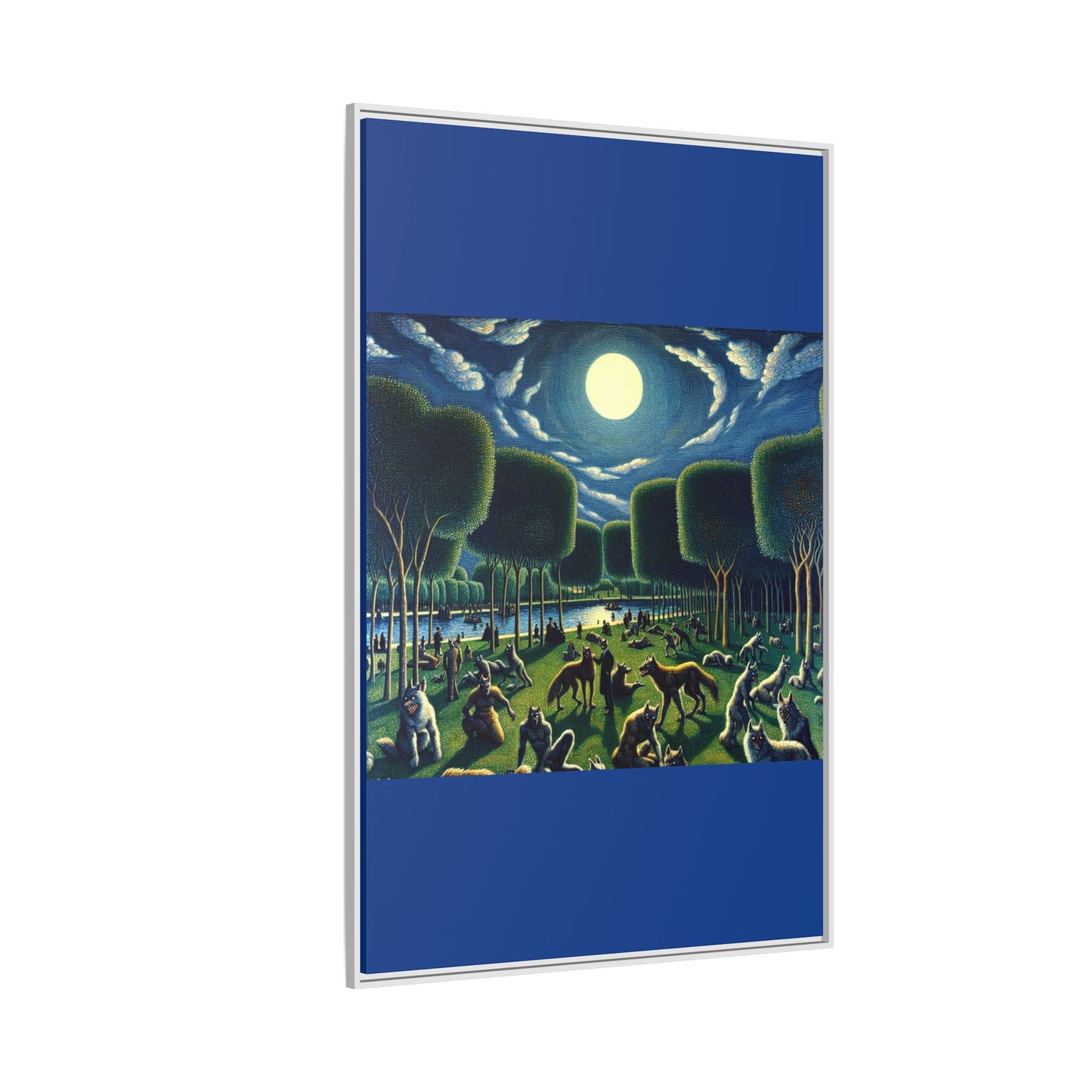 Werewolves at the Waterfront Canvas, Framed (Multi-color)