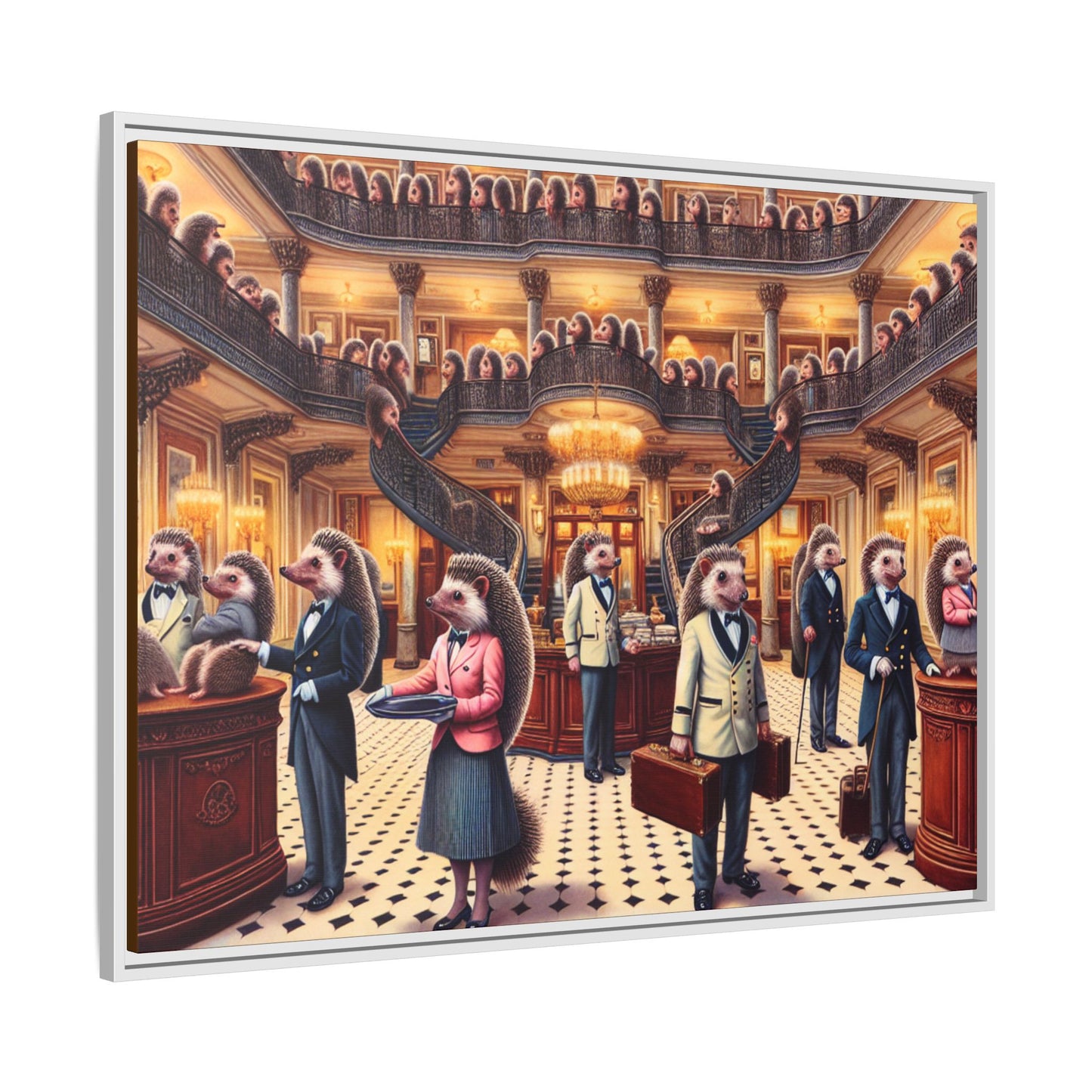 Hedgehog Hotel Canvas, Framed (Multi-color)