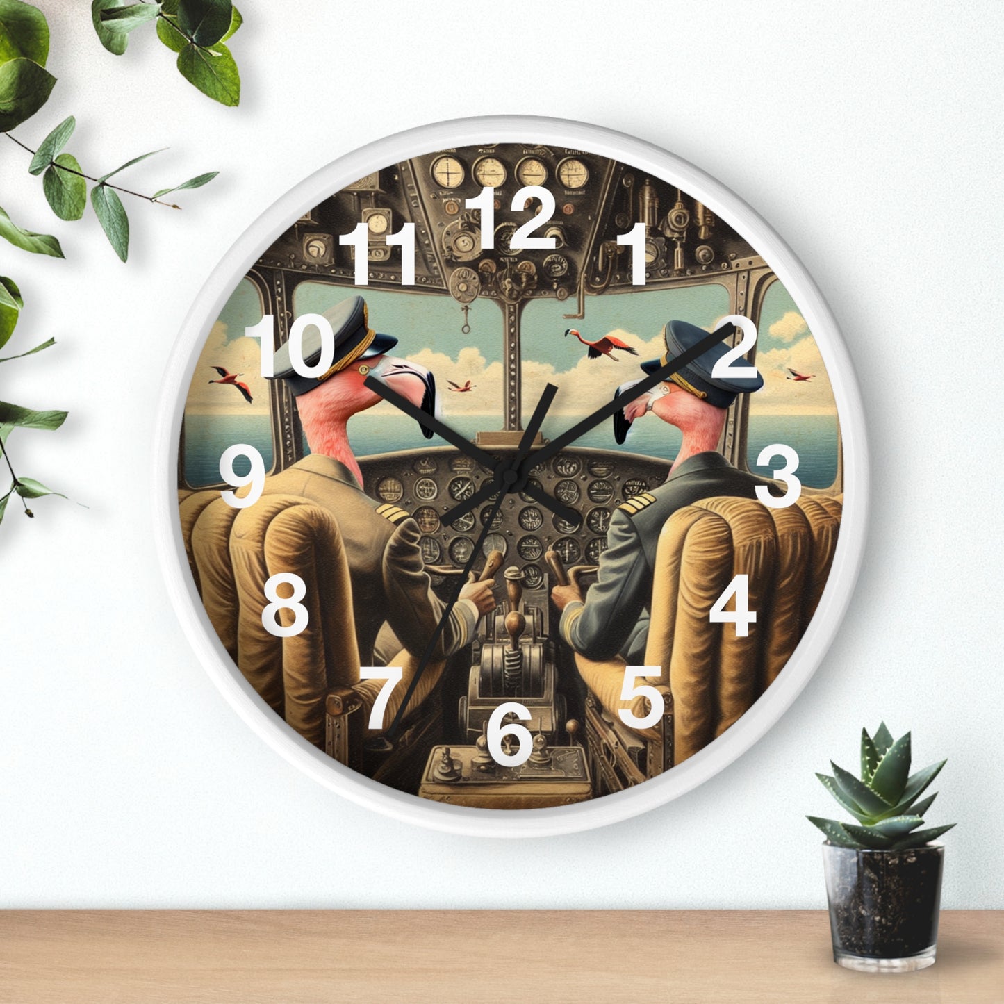 Flamingo Flight Deck Wall Clock