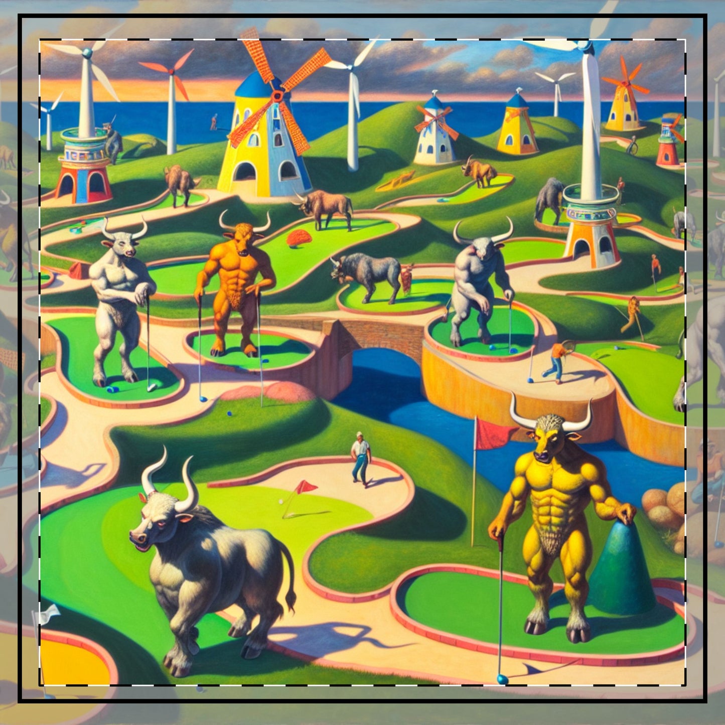 Mini-taur Golf Throw Pillow