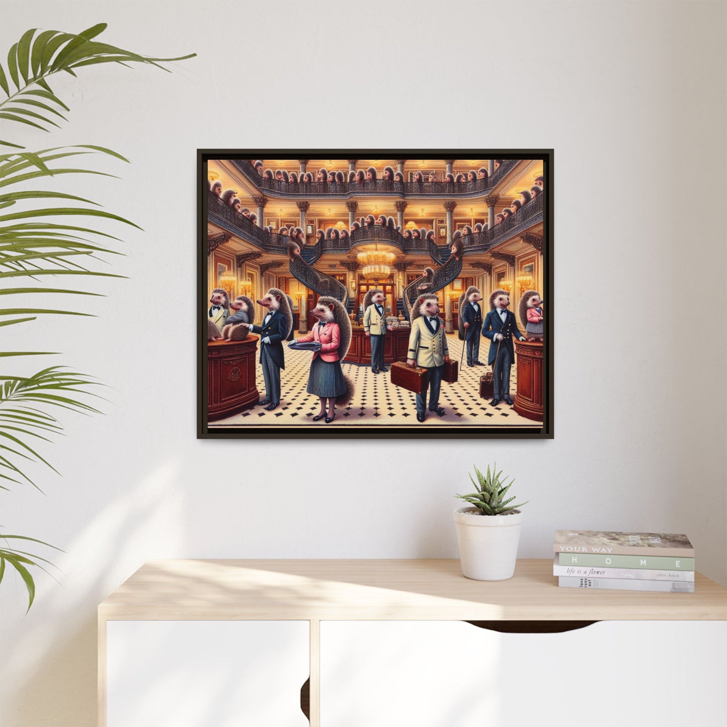 Hedgehog Hotel Canvas, Framed (Multi-color)
