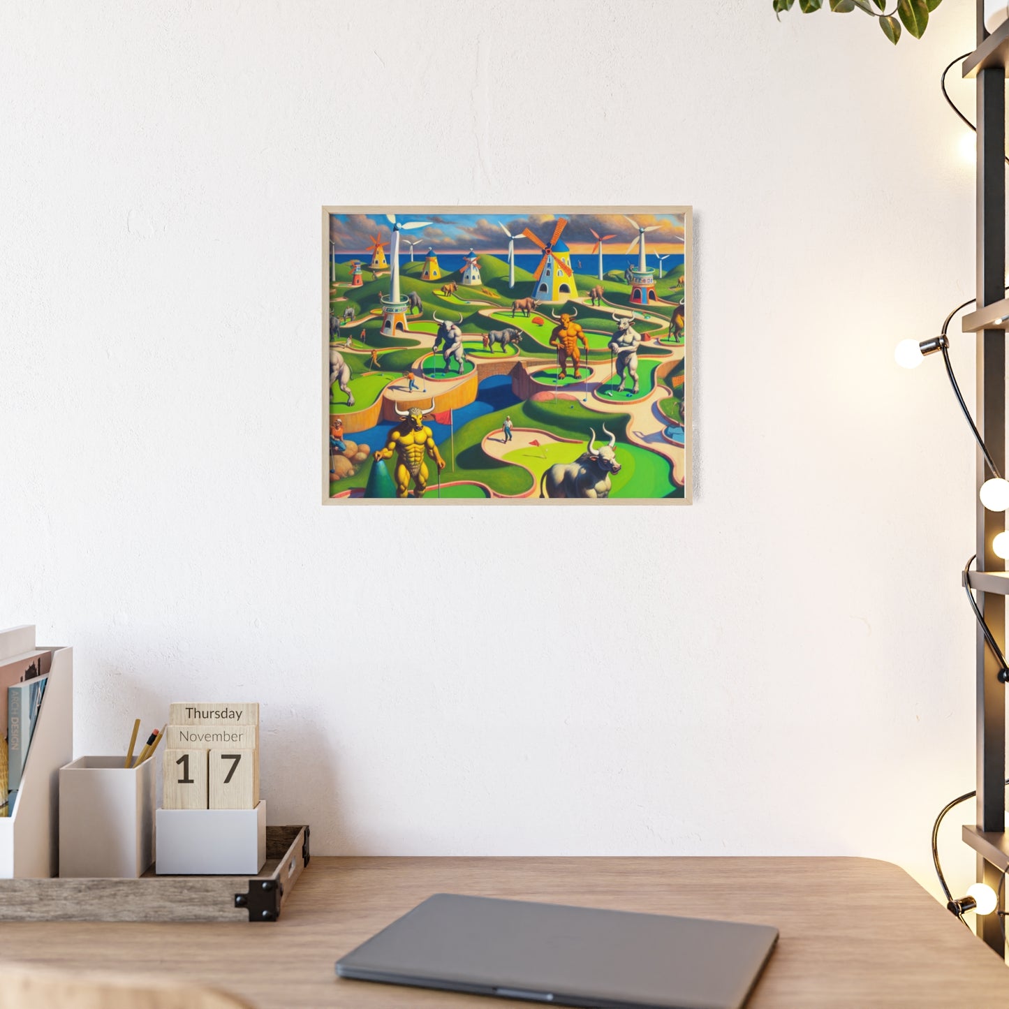 Framed Mini-taur Golf Poster