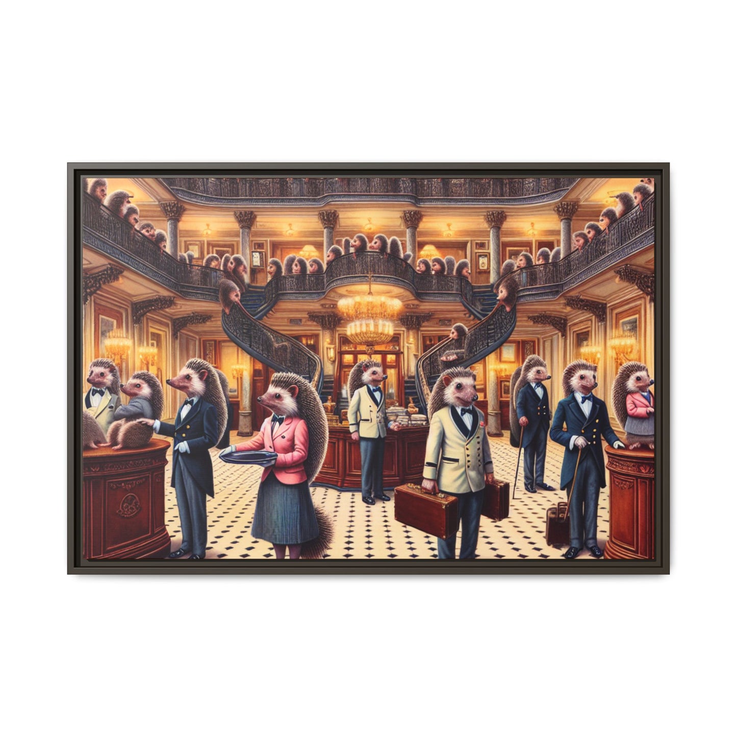 Hedgehog Hotel Canvas, Framed (Multi-color)