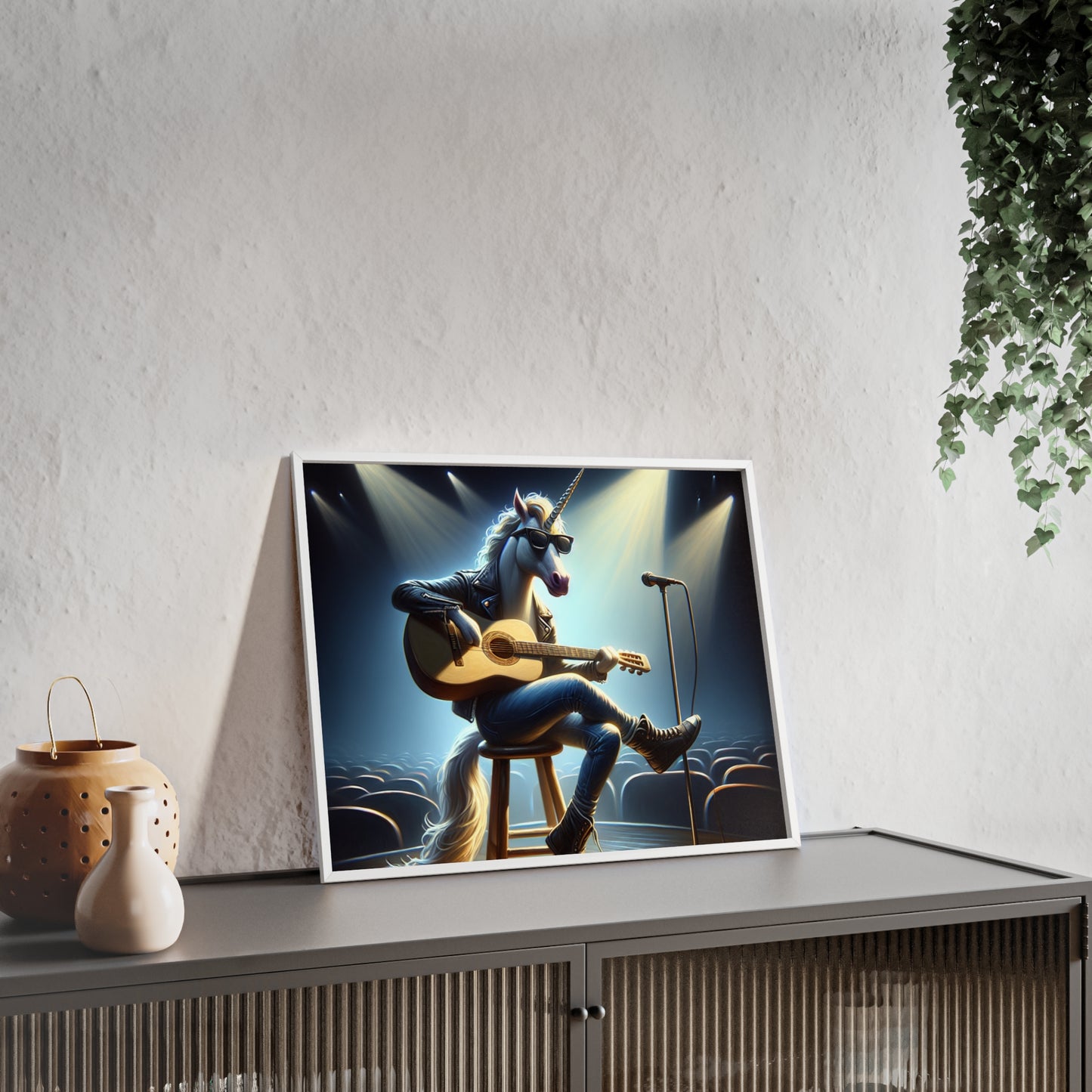 Framed Unicorn Unplugged Poster