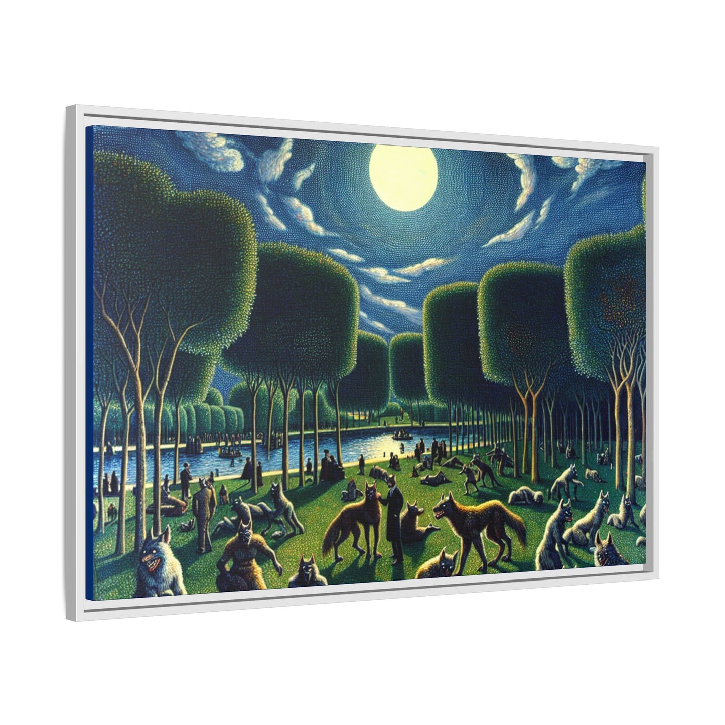 Werewolves at the Waterfront Canvas, Framed (Multi-color)