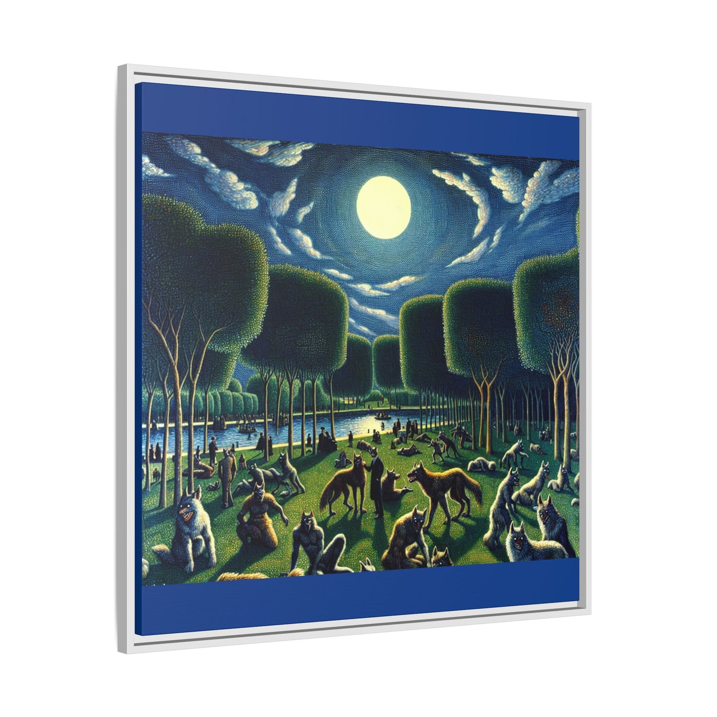 Werewolves at the Waterfront Canvas, Framed (Multi-color)