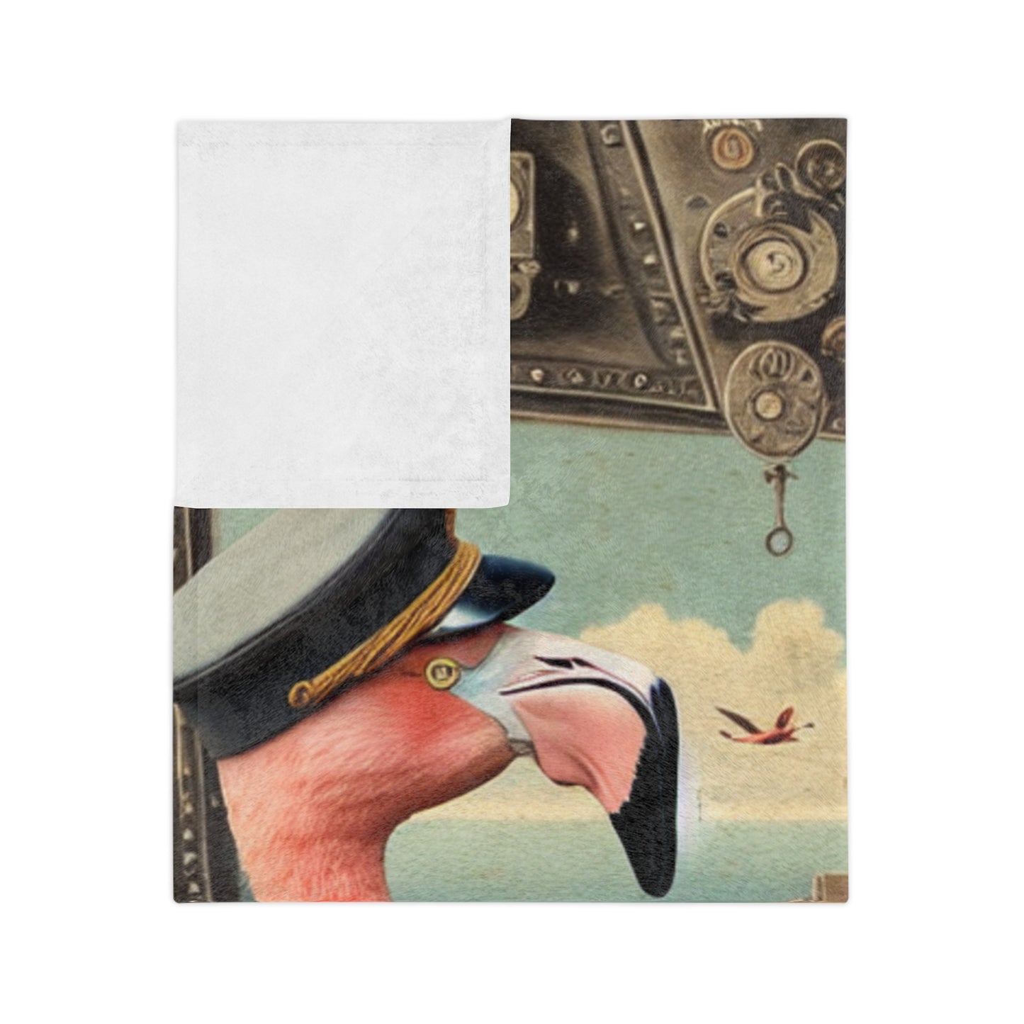 Flamingo Flight Deck Velveteen Microfiber Blanket
