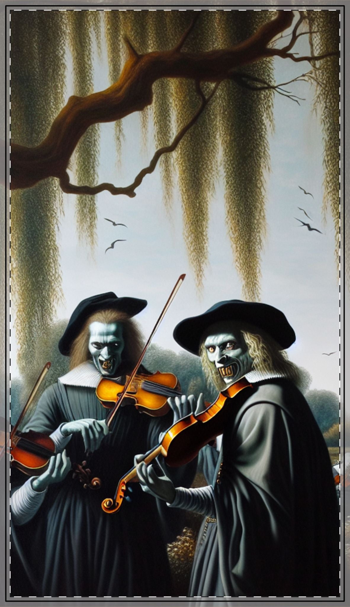 Vermeer's Vampire Violinists Tablecloth