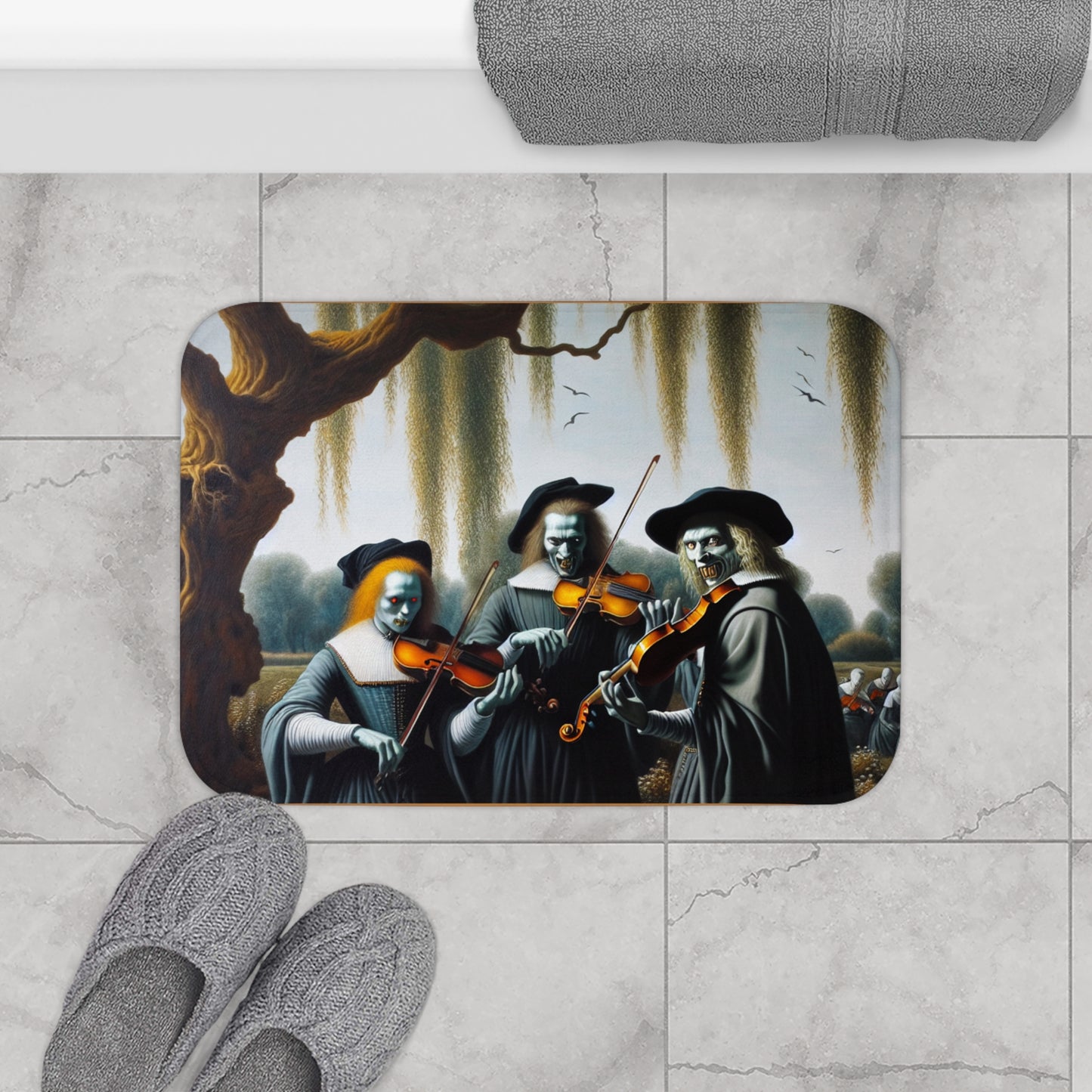 Vermeer's Vampire Violinists Bath Mat
