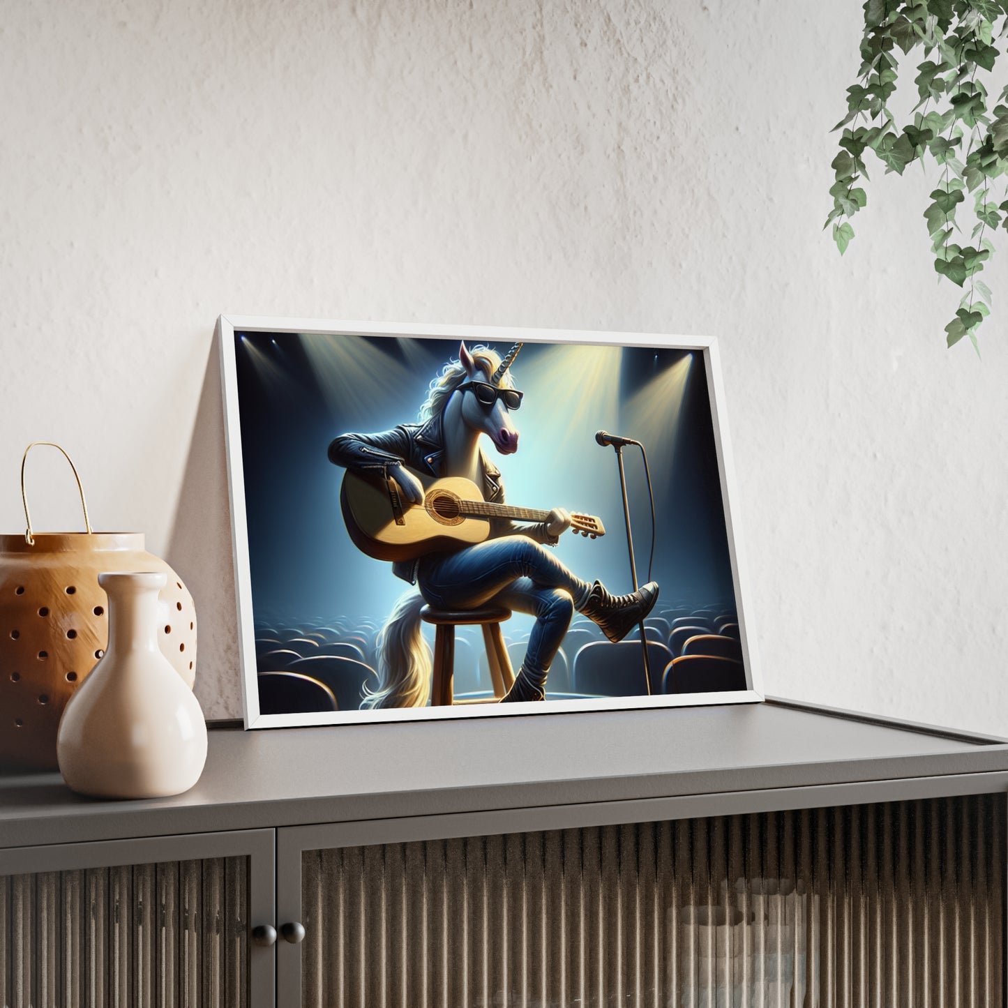 Framed Unicorn Unplugged Poster