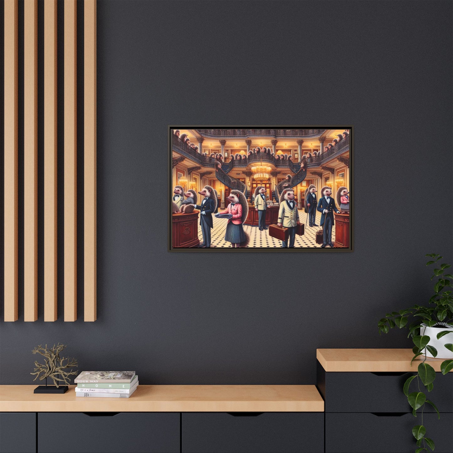 Hedgehog Hotel Canvas, Framed (Multi-color)