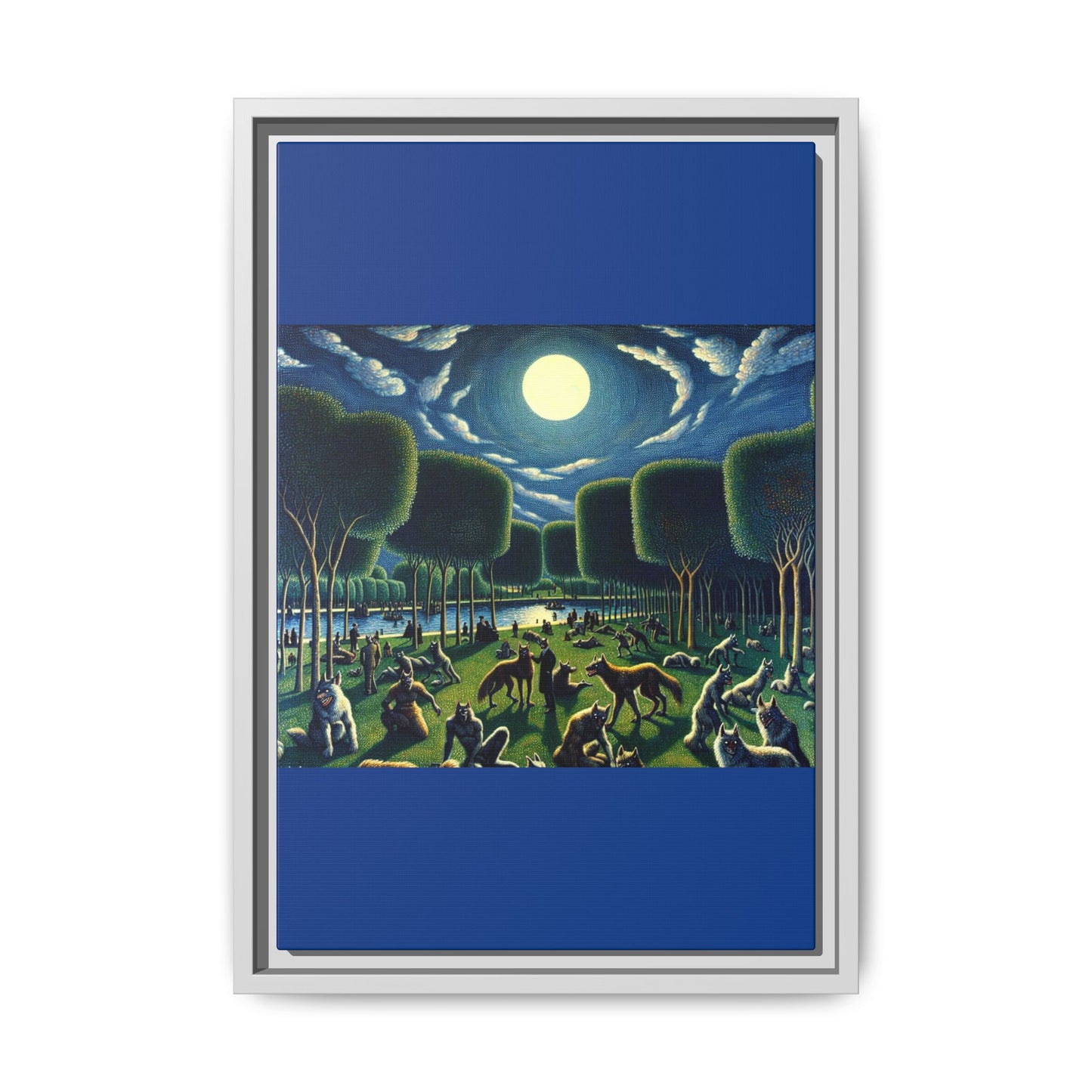 Werewolves at the Waterfront Canvas, Framed (Multi-color)