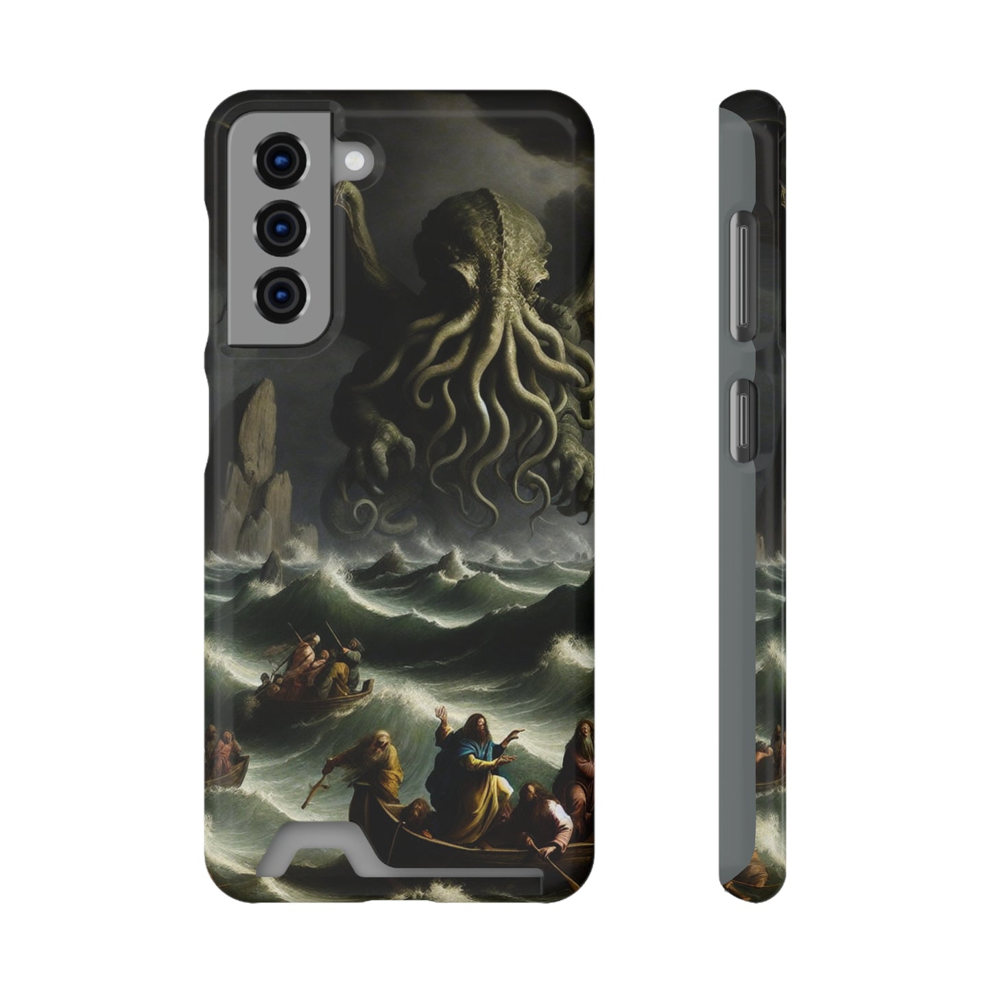 Cthulhu in the Storm Phone Case with Card Holder - GALAXY