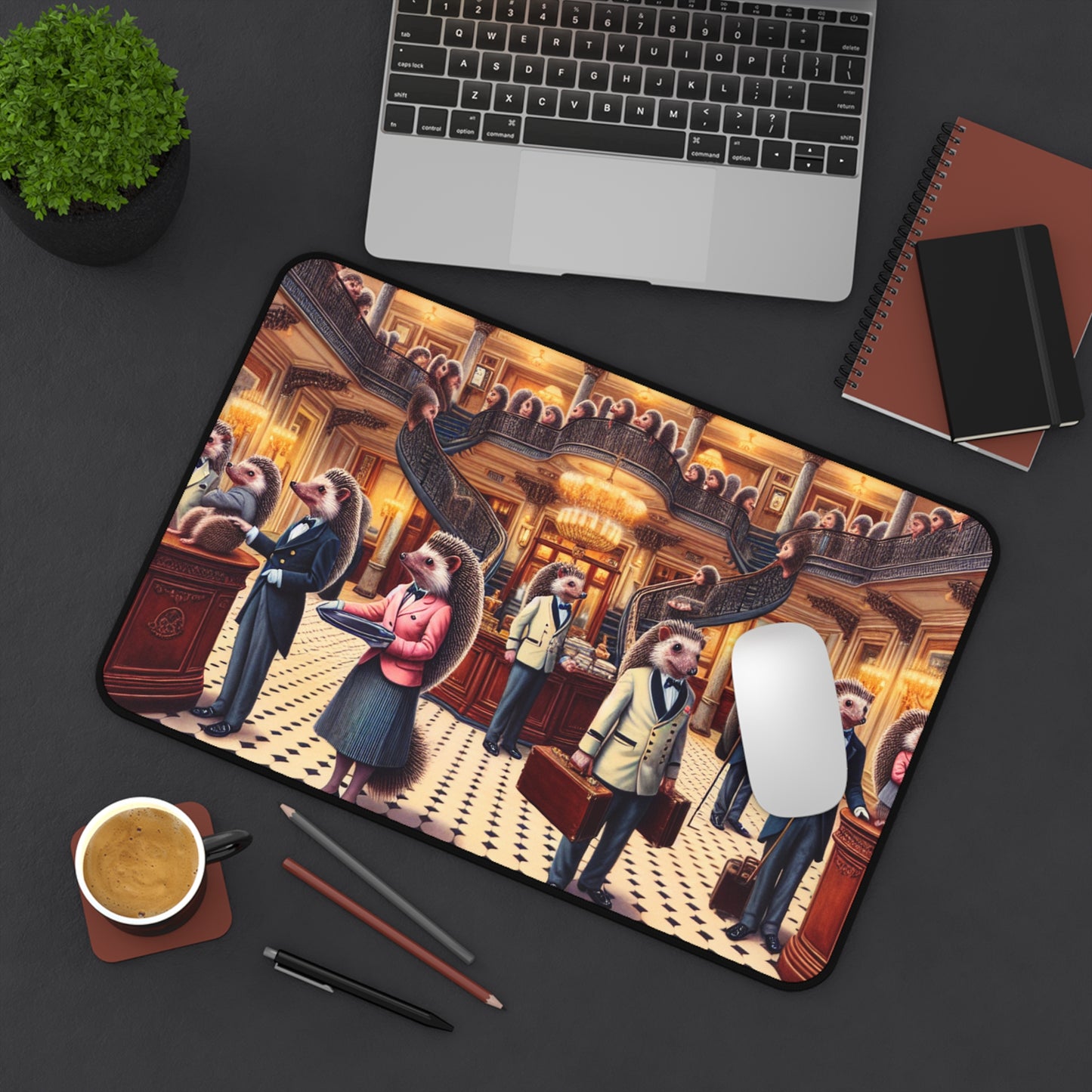 Hedgehog Hotel Desk Mat