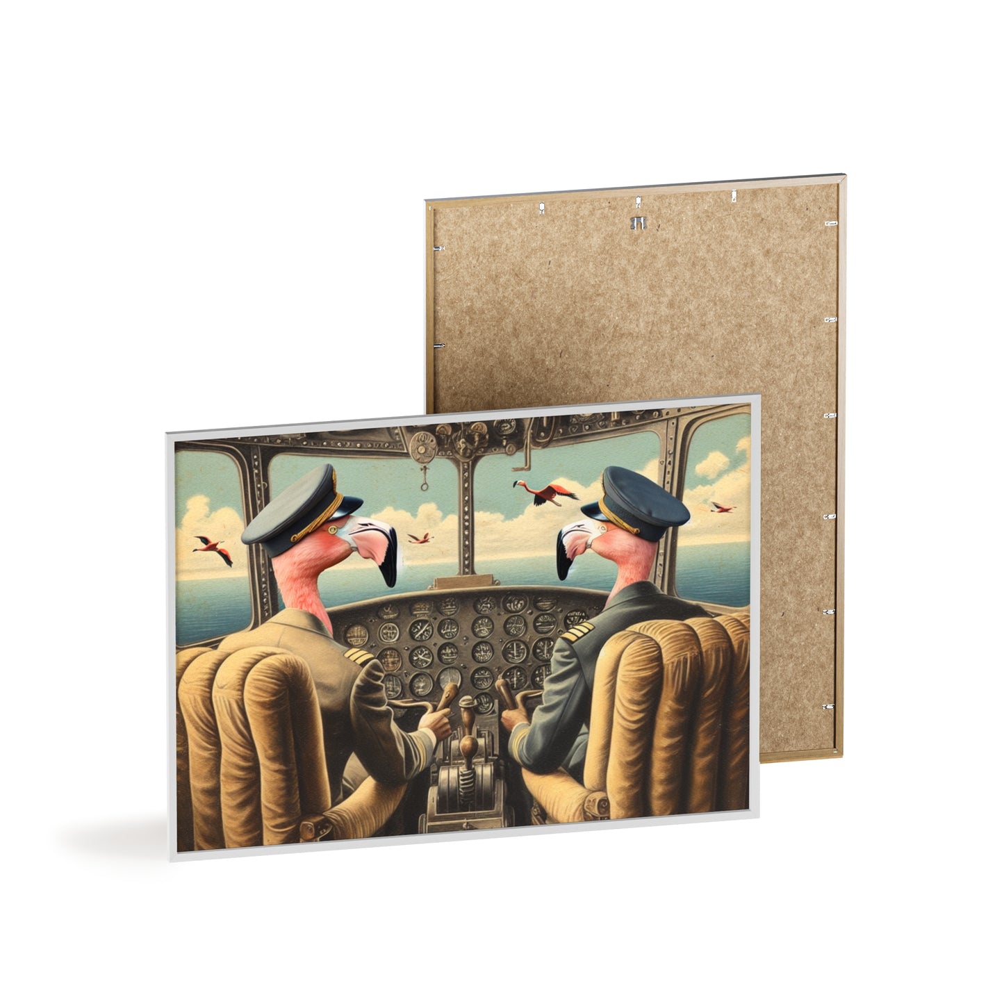 Framed Flamingo Flight Deck Poster