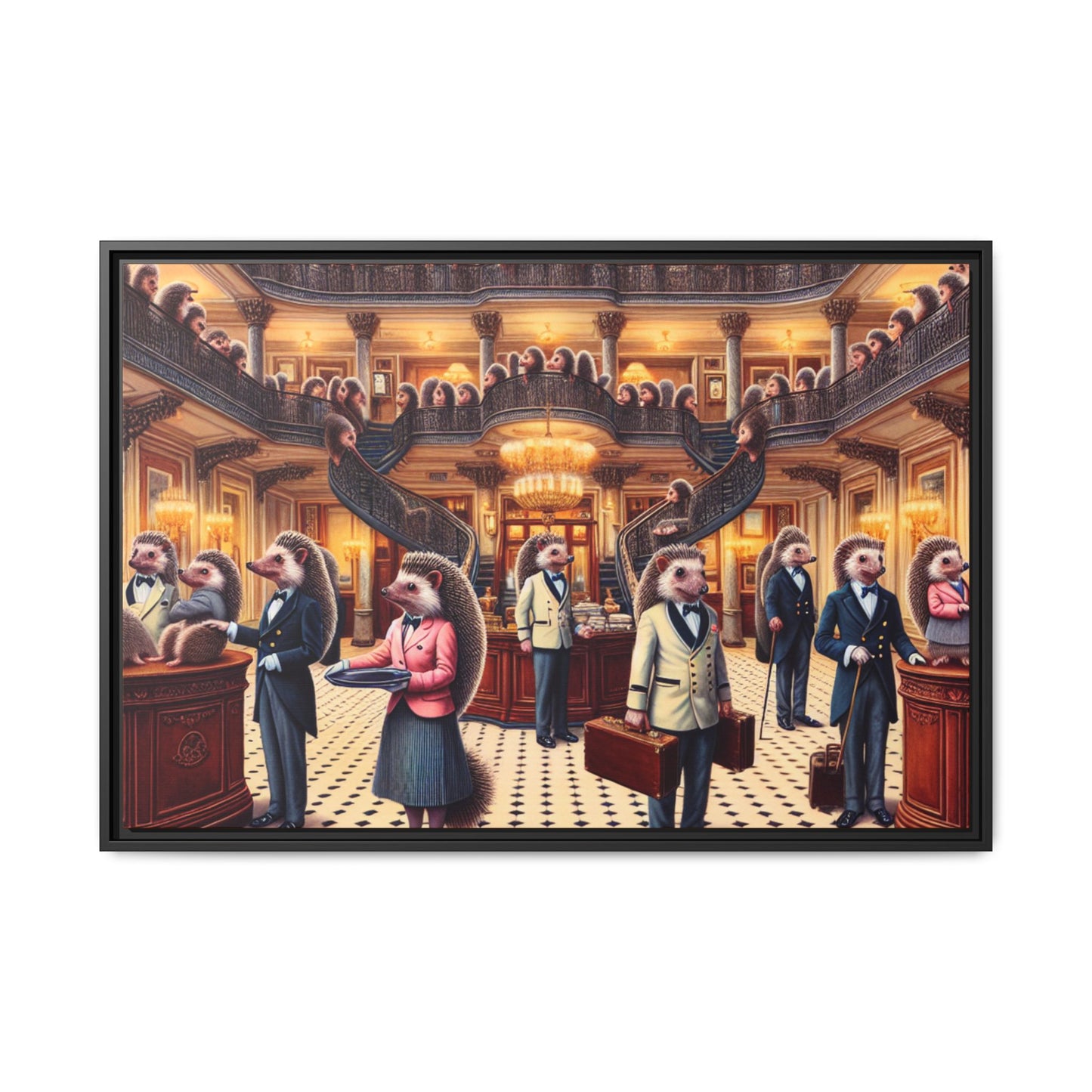 Hedgehog Hotel Canvas, Framed (Multi-color)