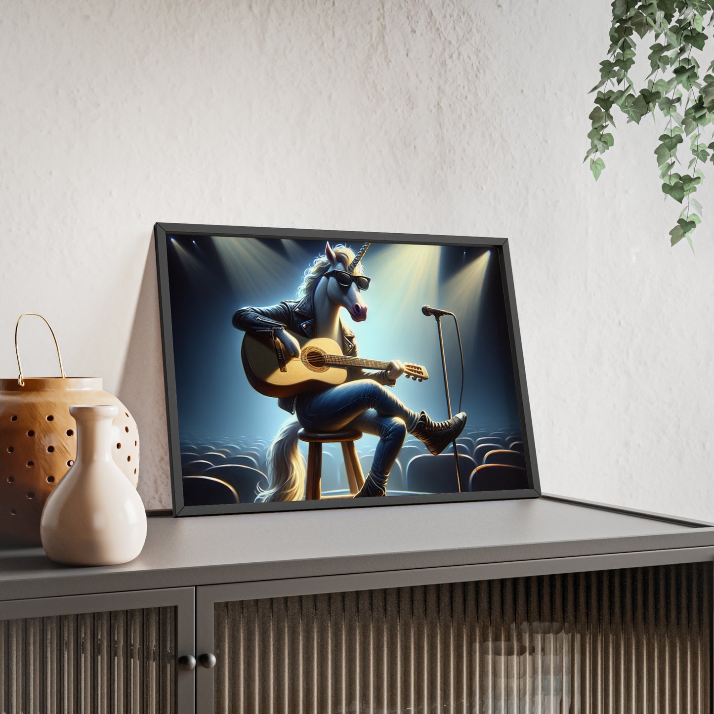 Framed Unicorn Unplugged Poster