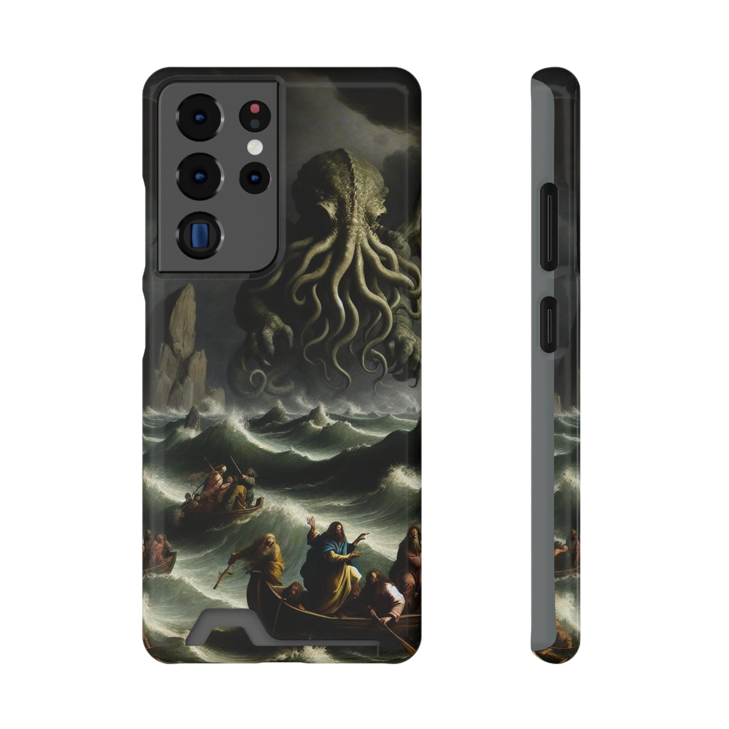 Cthulhu in the Storm Phone Case with Card Holder - GALAXY