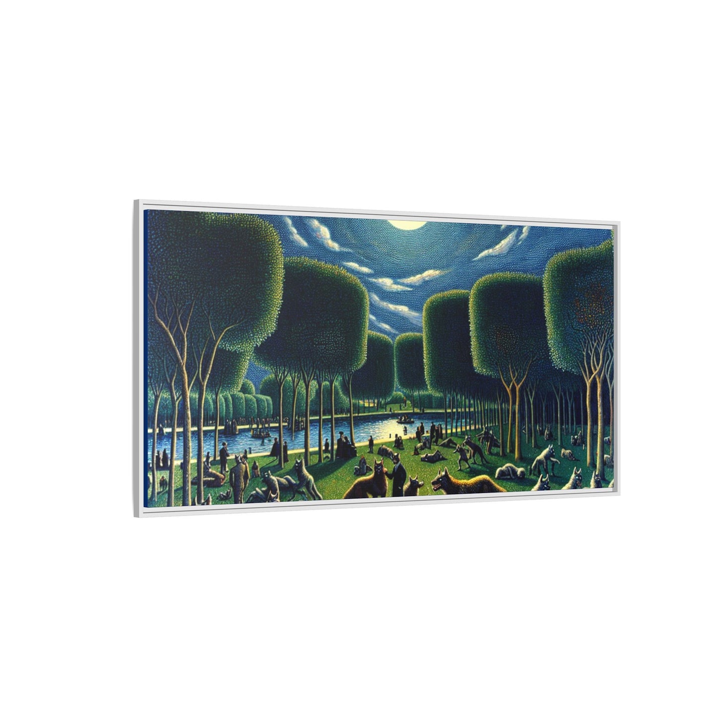 Werewolves at the Waterfront Canvas, Framed (Multi-color)