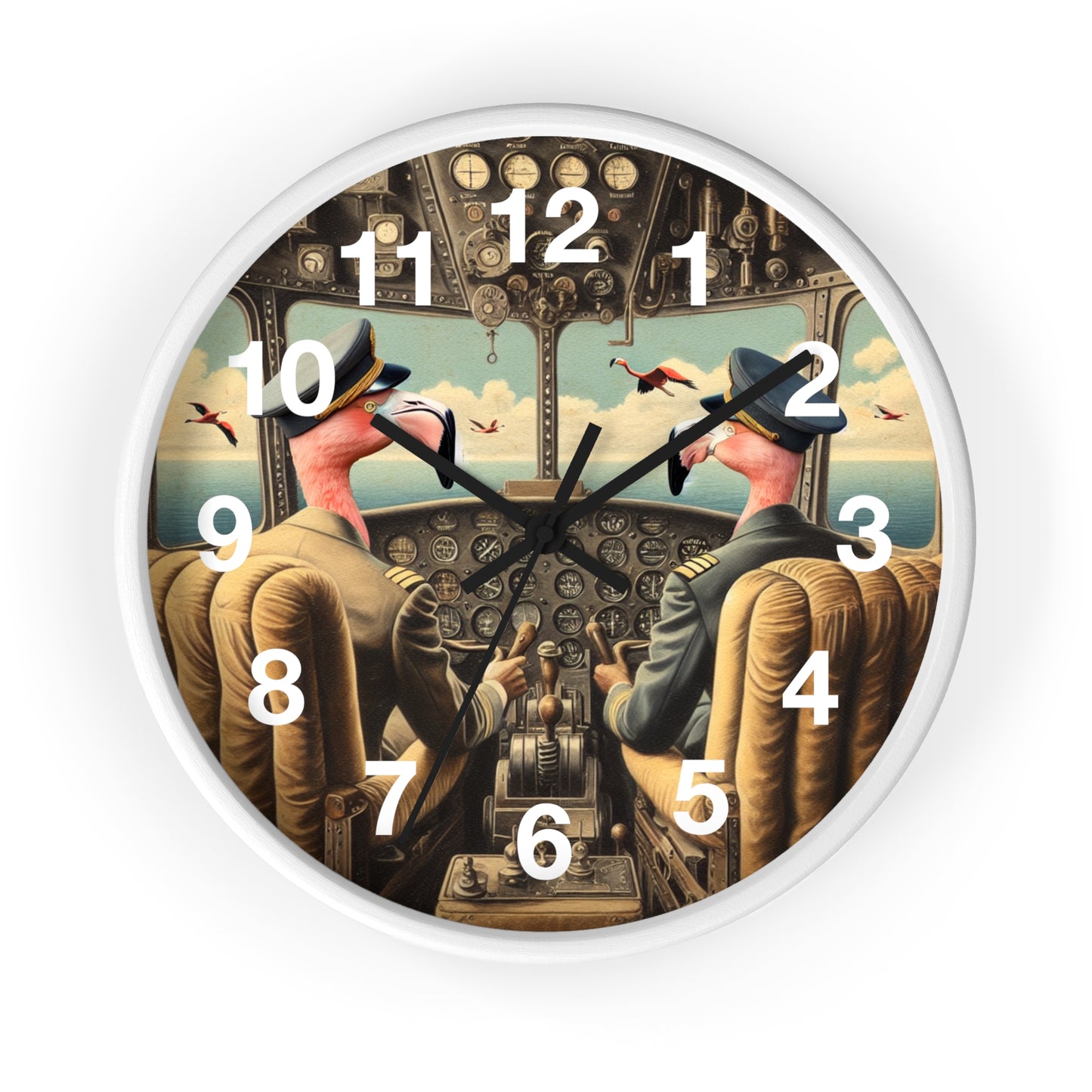 Flamingo Flight Deck Wall Clock