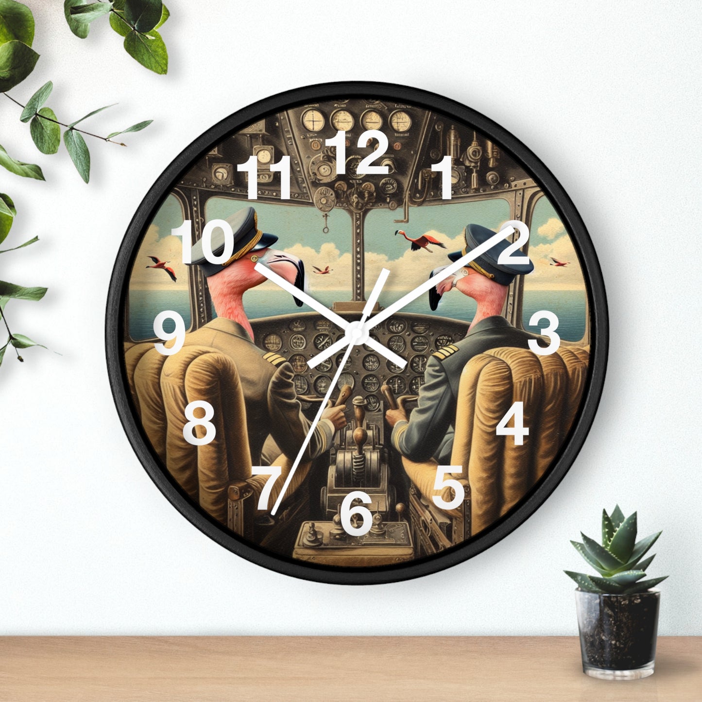Flamingo Flight Deck Wall Clock
