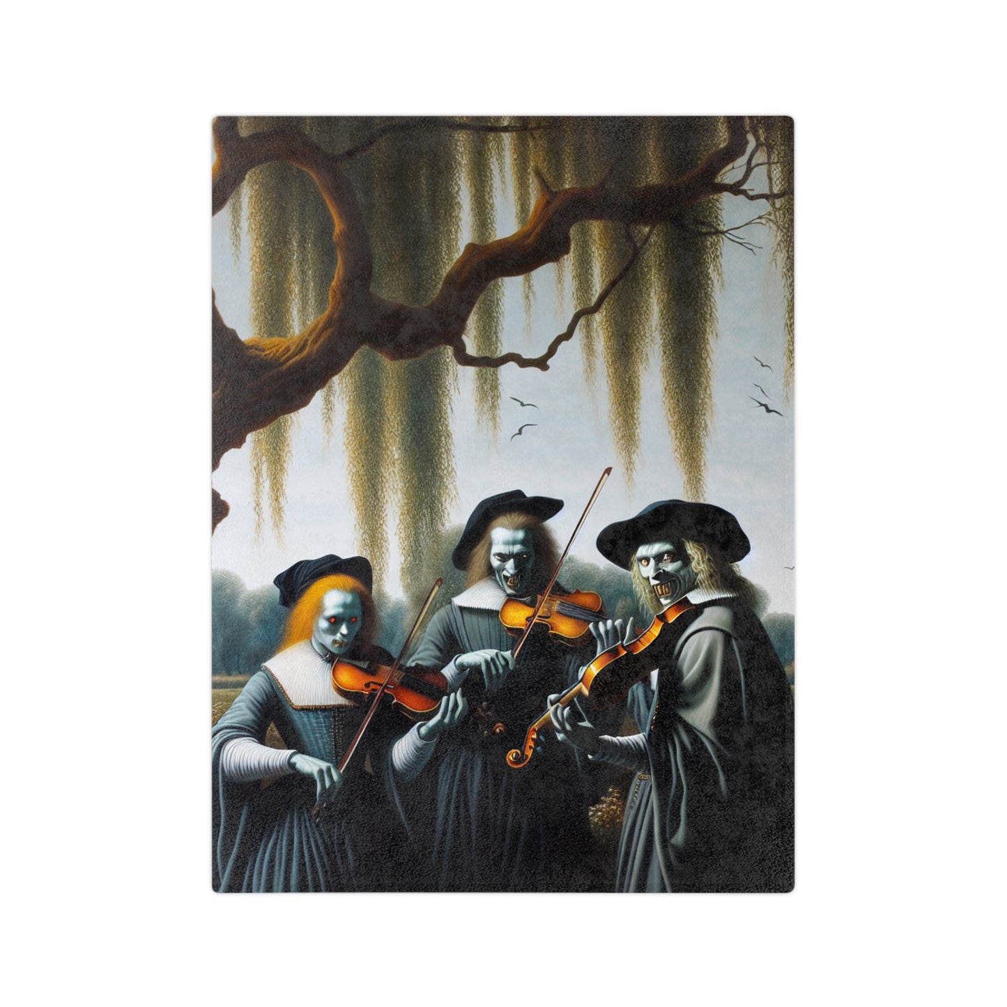 Vermeer's Vampire Violinists Velveteen Microfiber Blanket