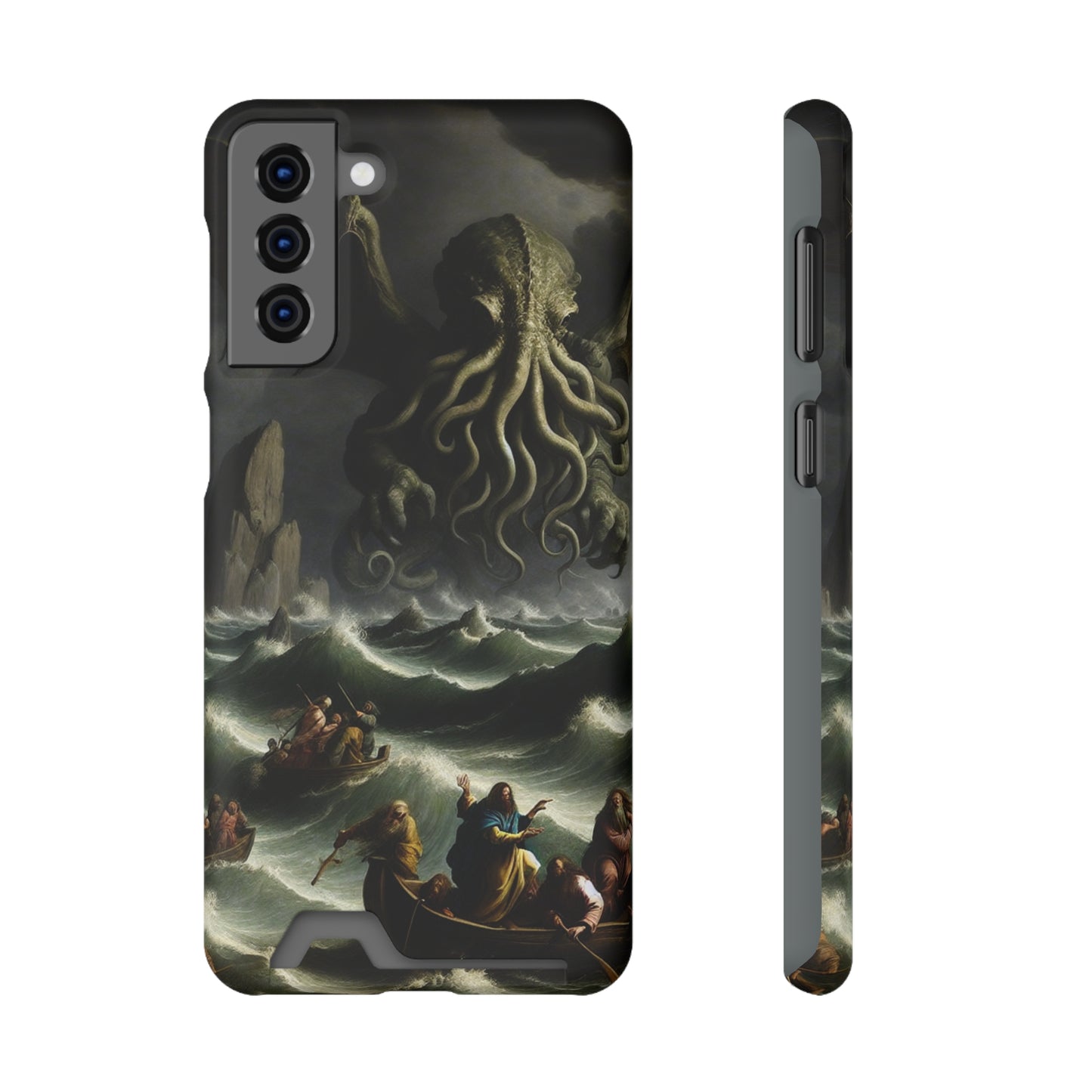 Cthulhu in the Storm Phone Case with Card Holder - GALAXY