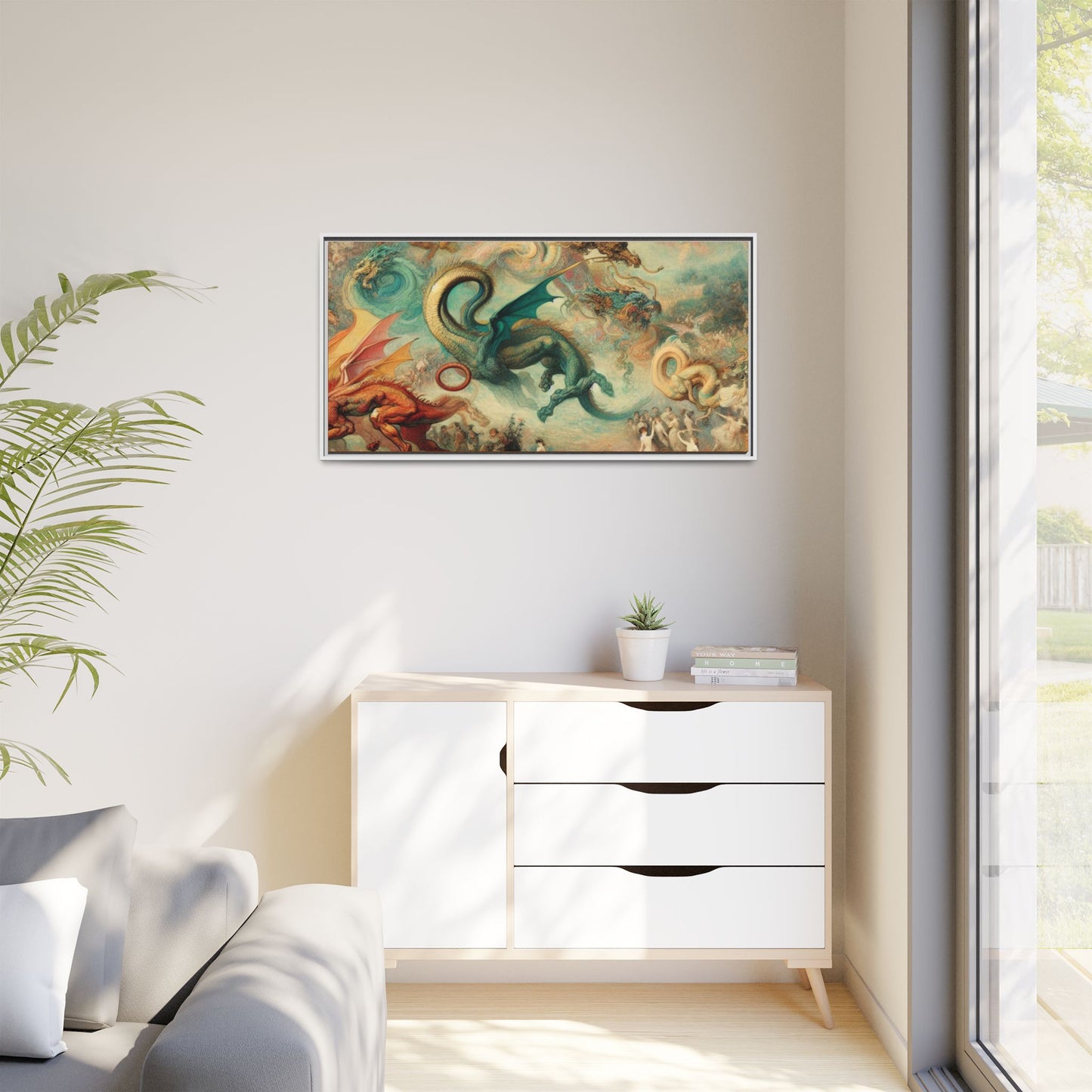 Degas Dreams of Dragons Canvas, Framed (Multi-color)
