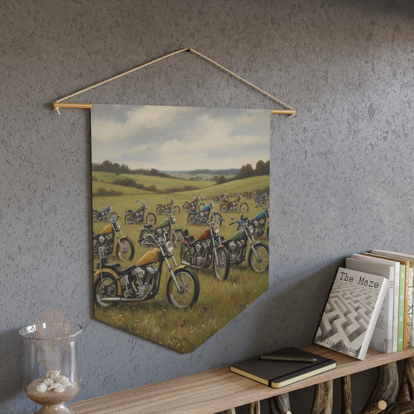 Wild Motorcycles Pennant Wall Hanging