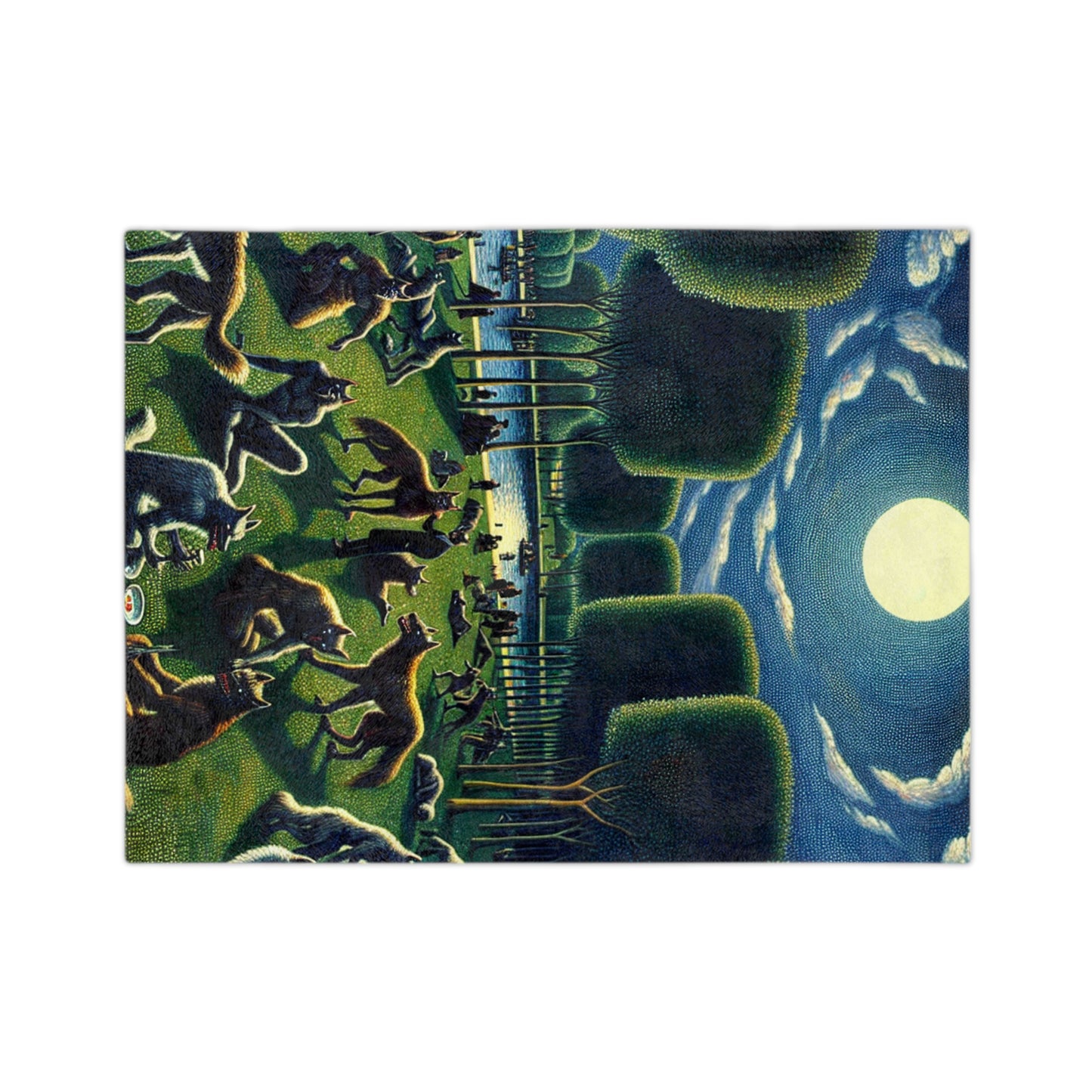 Werewolves at the Waterfront Velveteen Microfiber Blanket