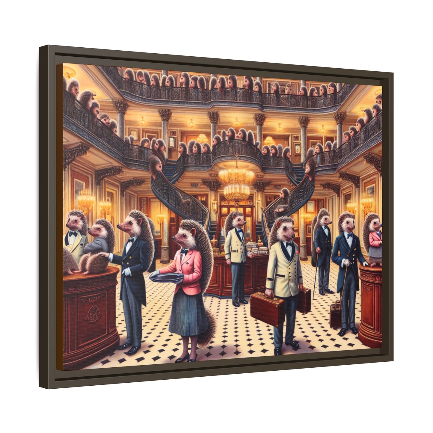 Hedgehog Hotel Canvas, Framed (Multi-color)