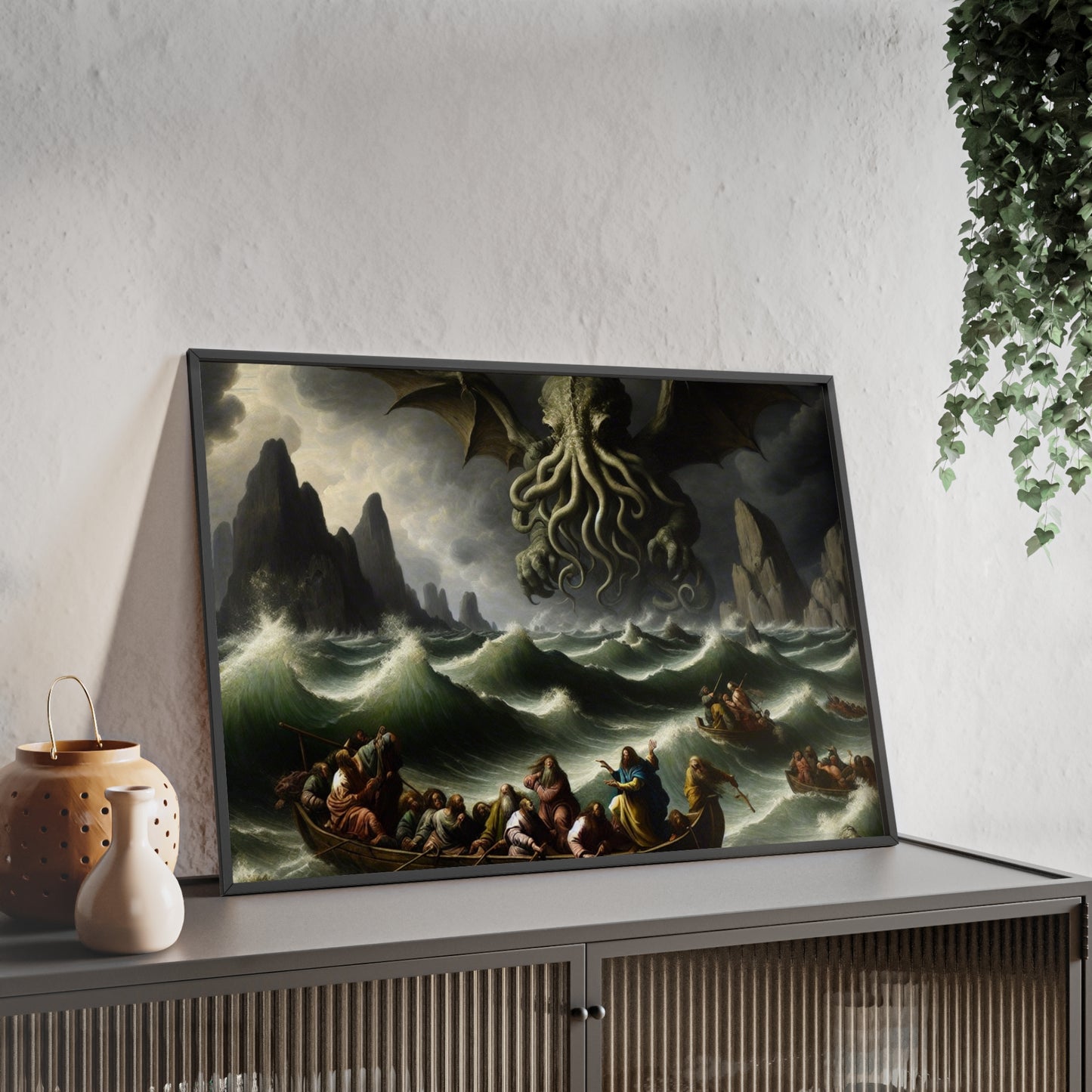Framed Cthulhu in the Storm Poster