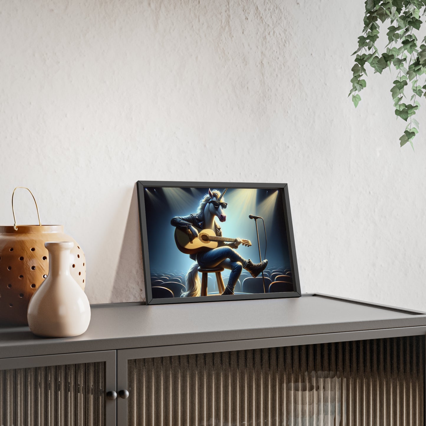 Framed Unicorn Unplugged Poster