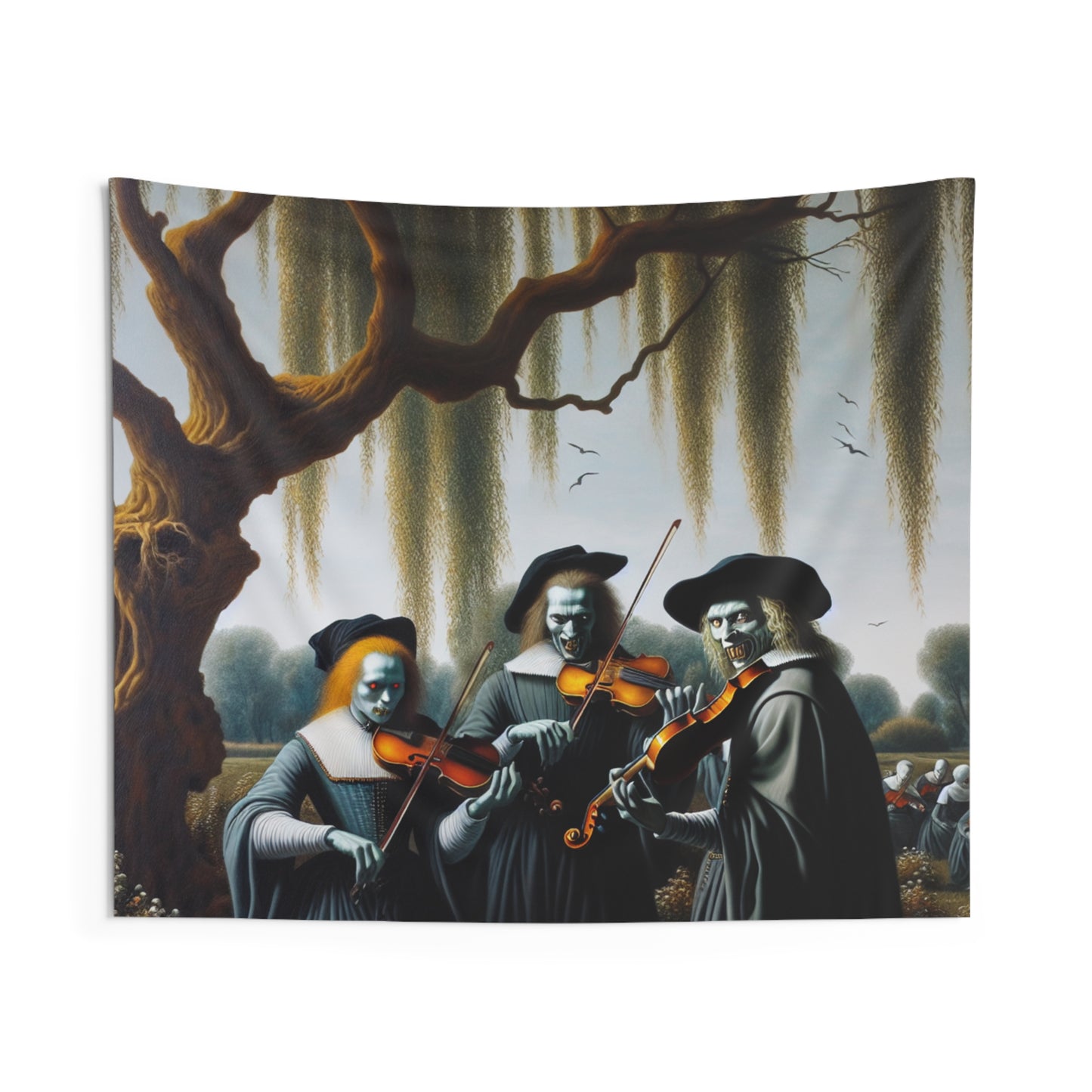Vermeer's Vampire Violinists Wall Tapestry