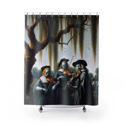 Vermeer's Vampire Violinists Shower Curtain