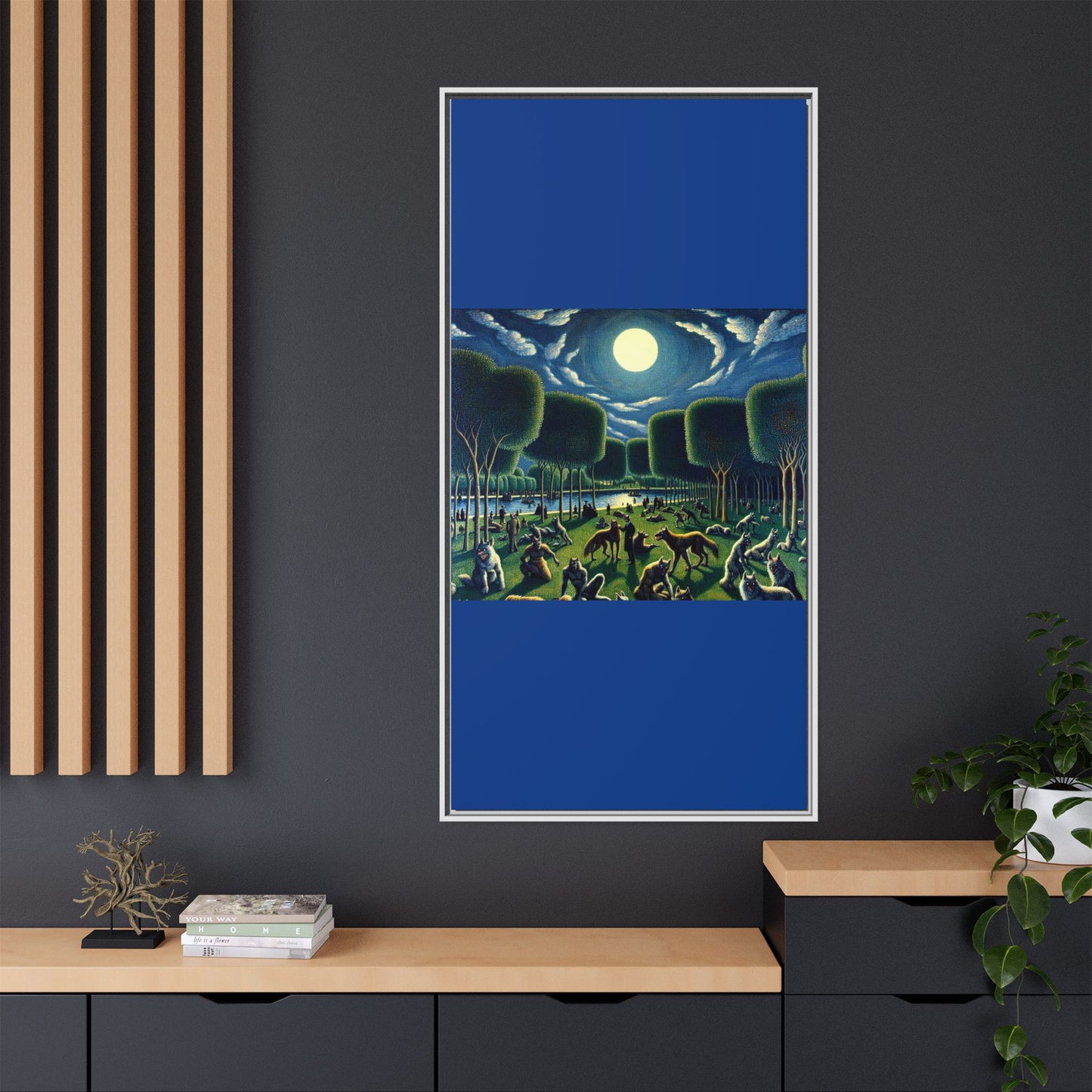 Werewolves at the Waterfront Canvas, Framed (Multi-color)