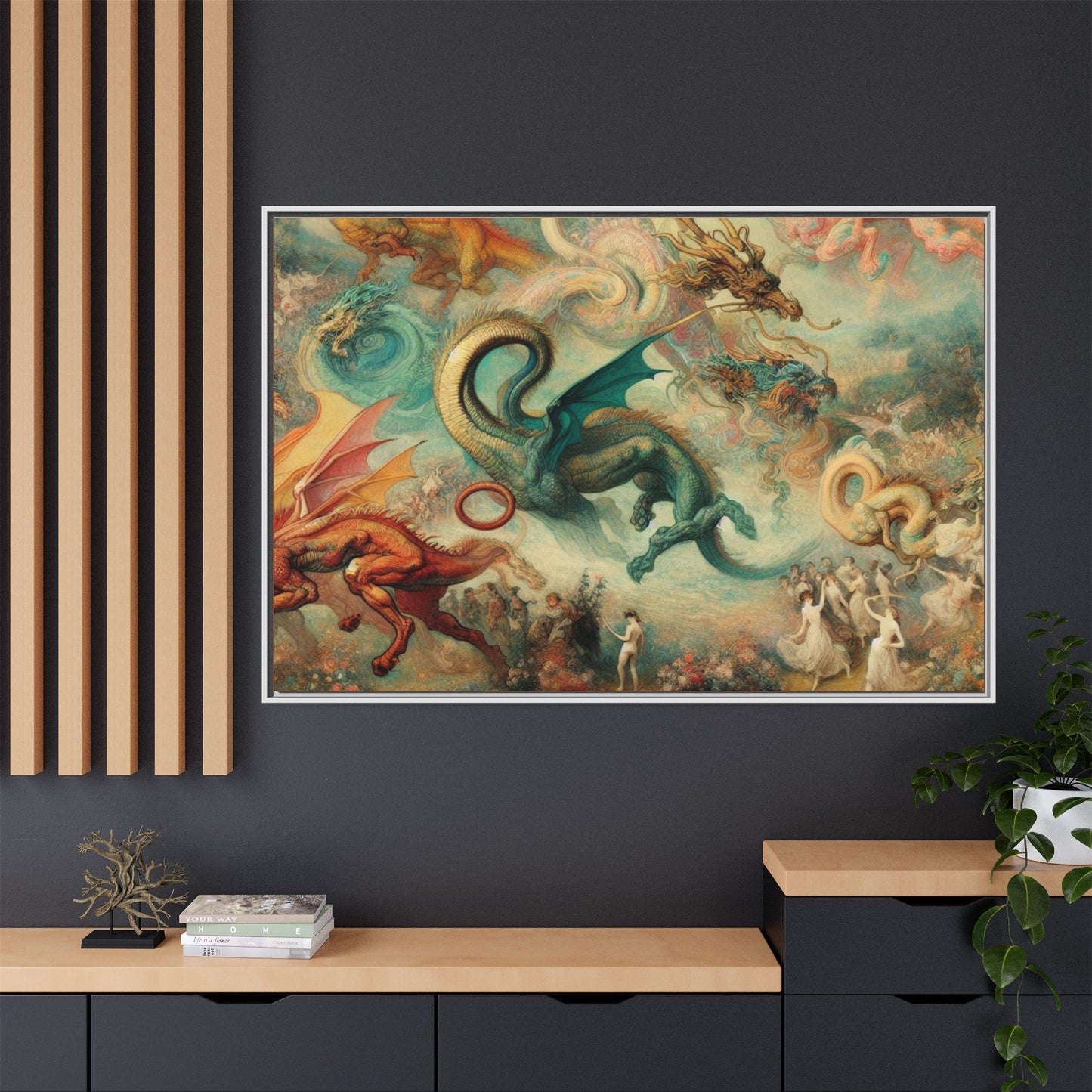 Degas Dreams of Dragons Canvas, Framed (Multi-color)
