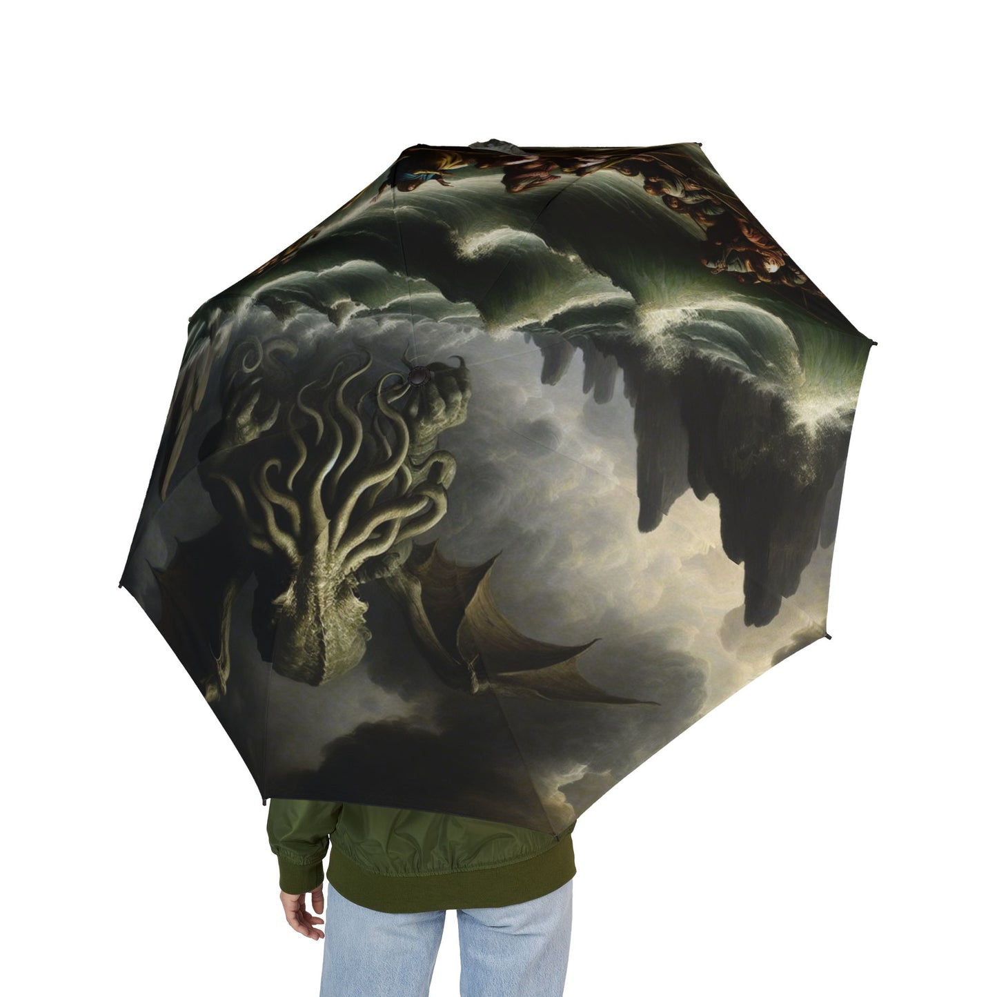 Cthulhu in the Storm Semi-Automatic Foldable Umbrella