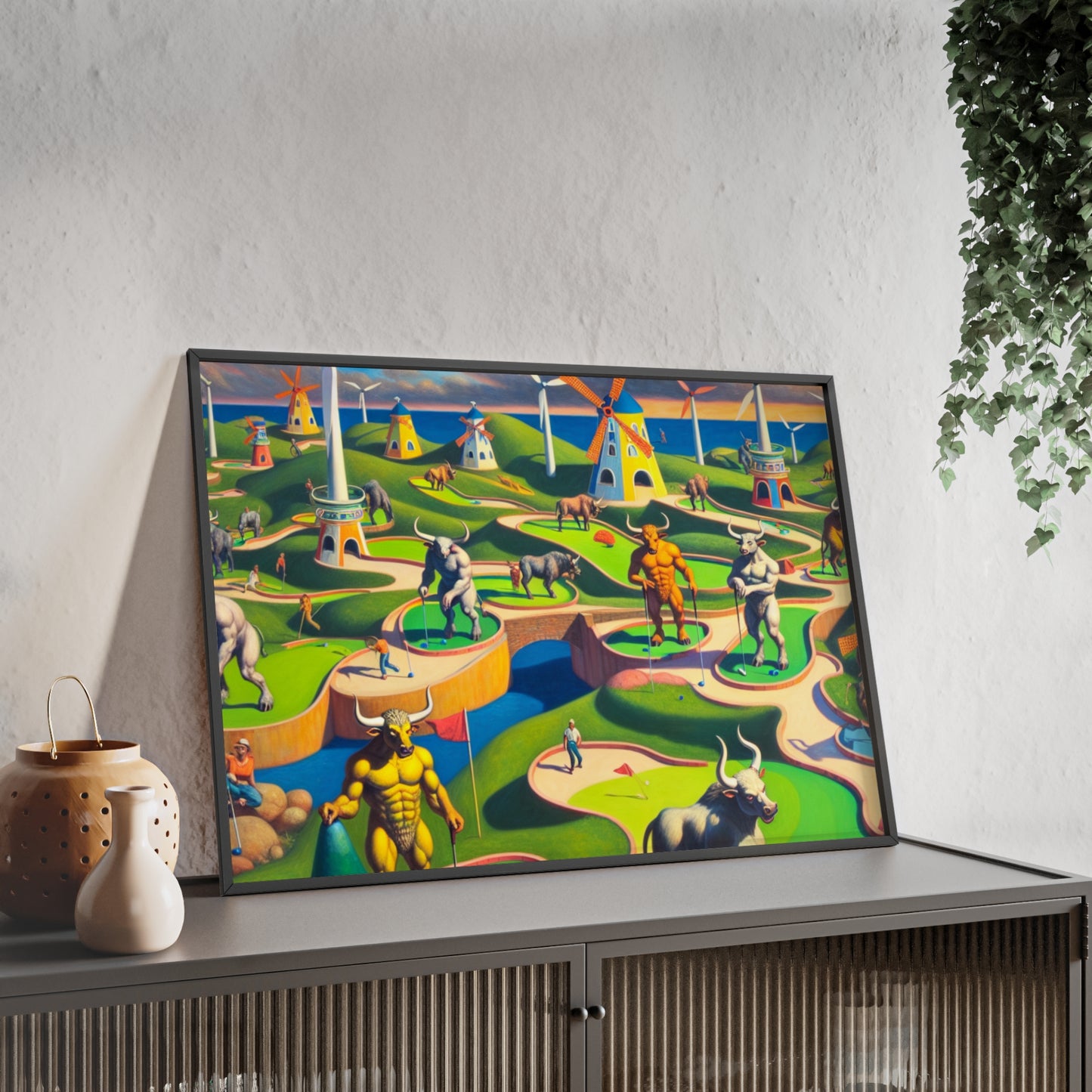 Framed Mini-taur Golf Poster