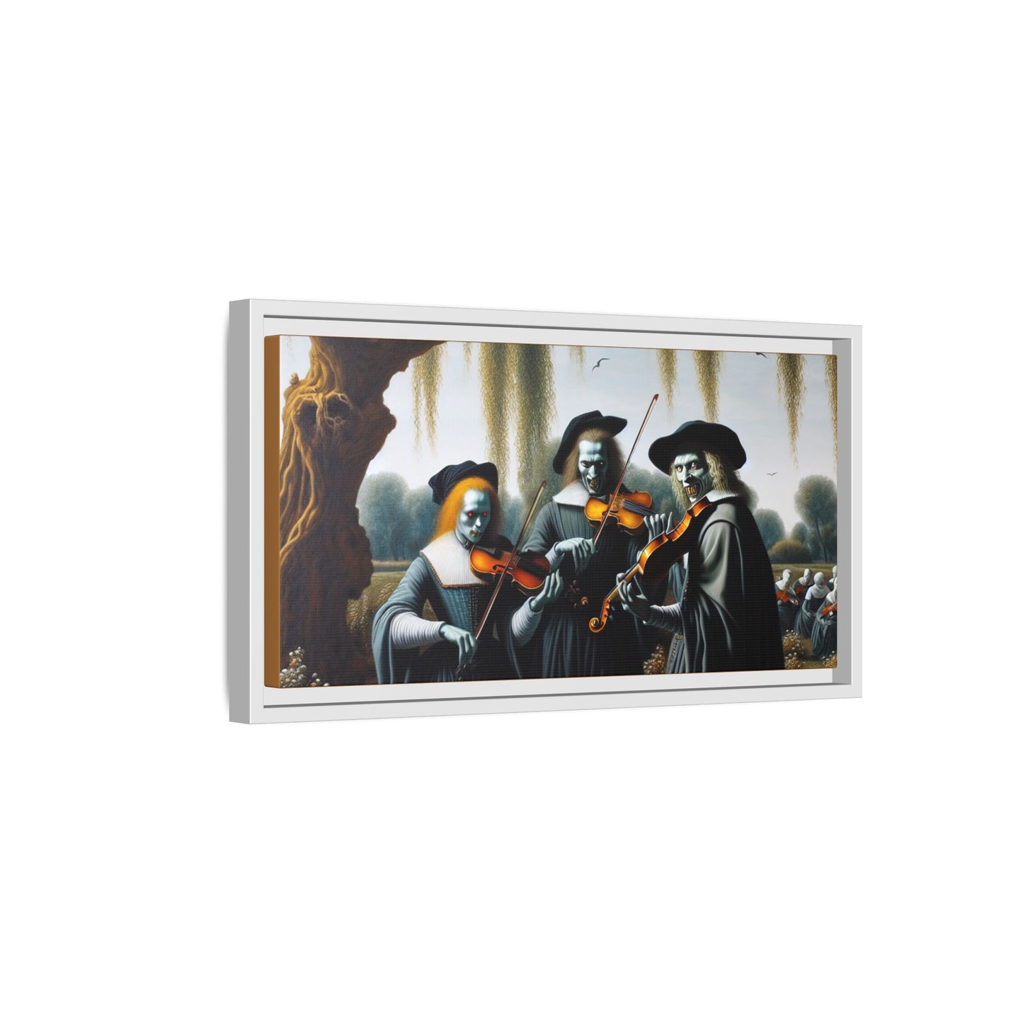 Vermeer's Vampire Violinists Canvas, Framed (Multi-color)