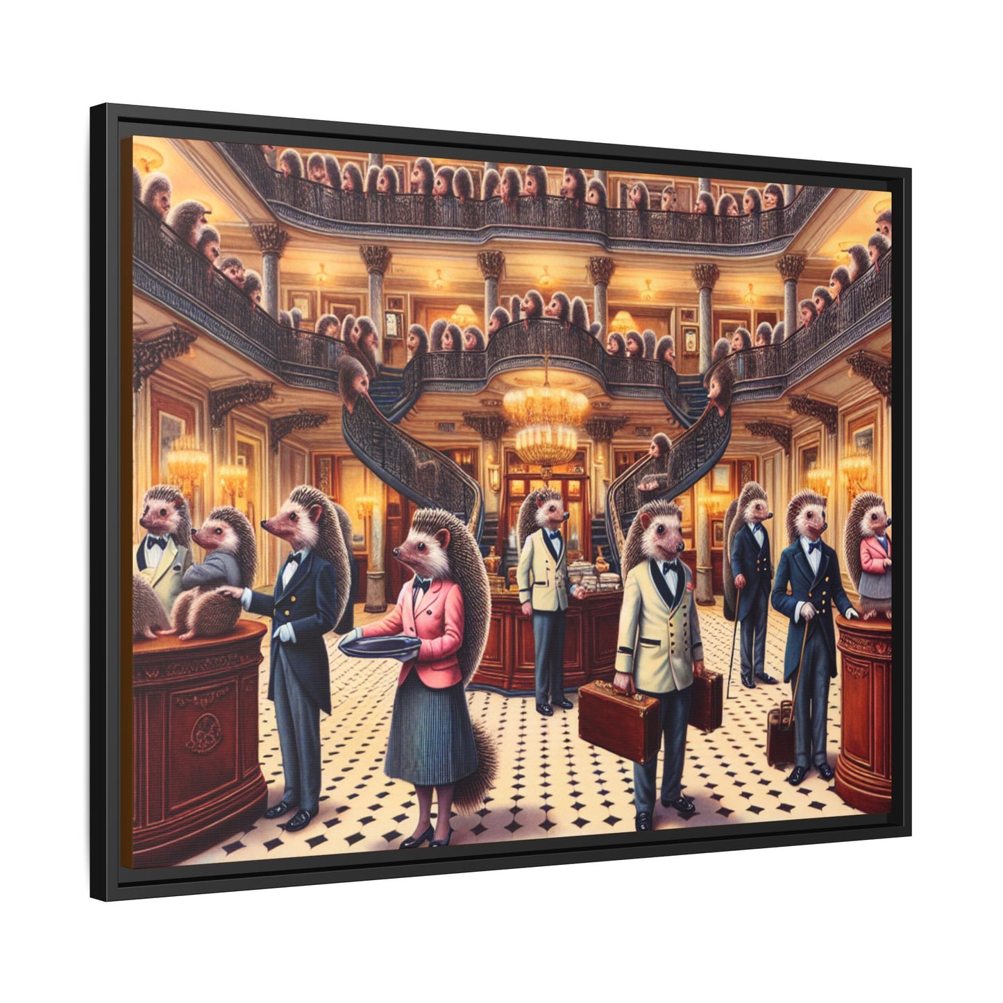 Hedgehog Hotel Canvas, Framed (Multi-color)